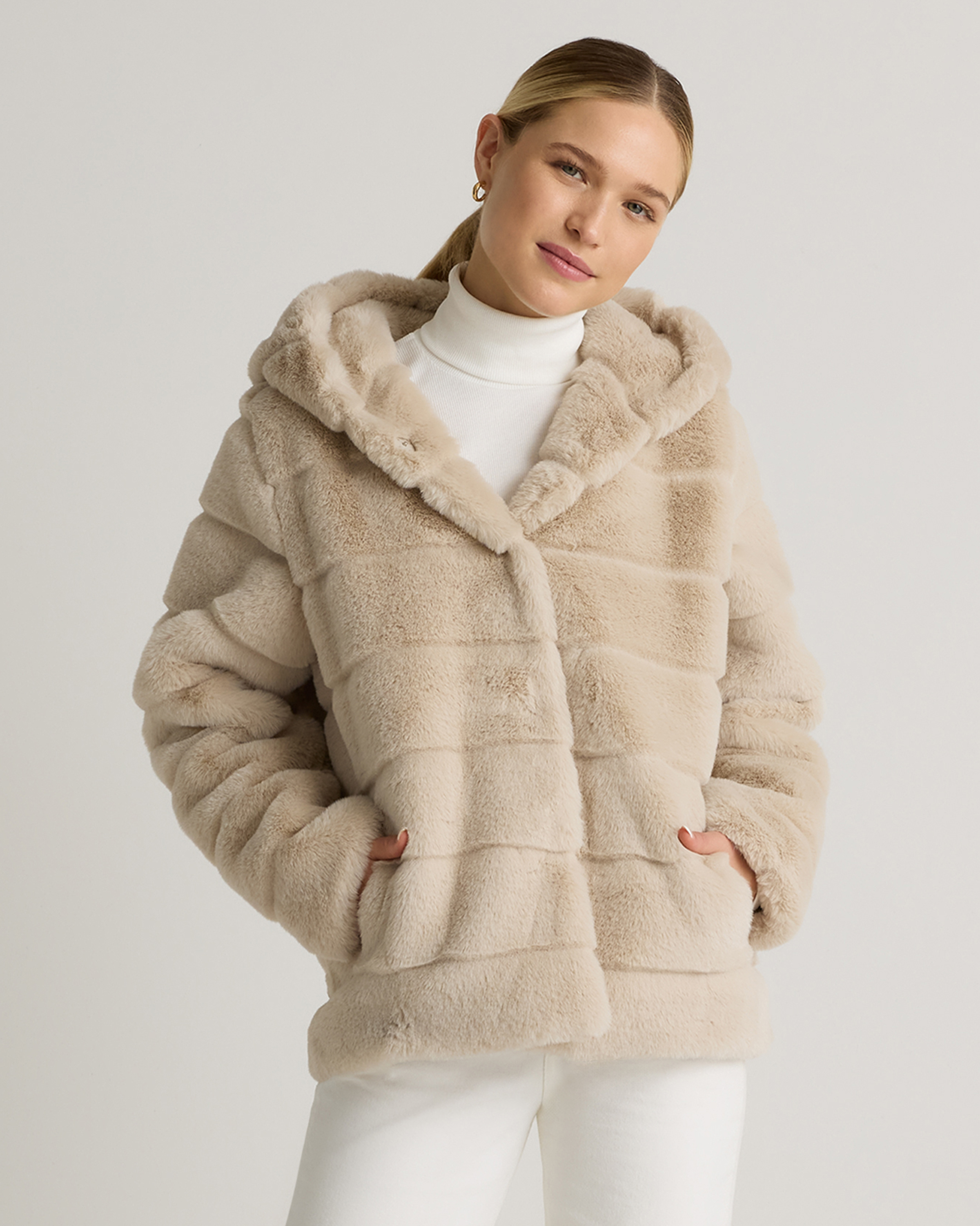 Hooded Faux Fur Jacket — Image 12