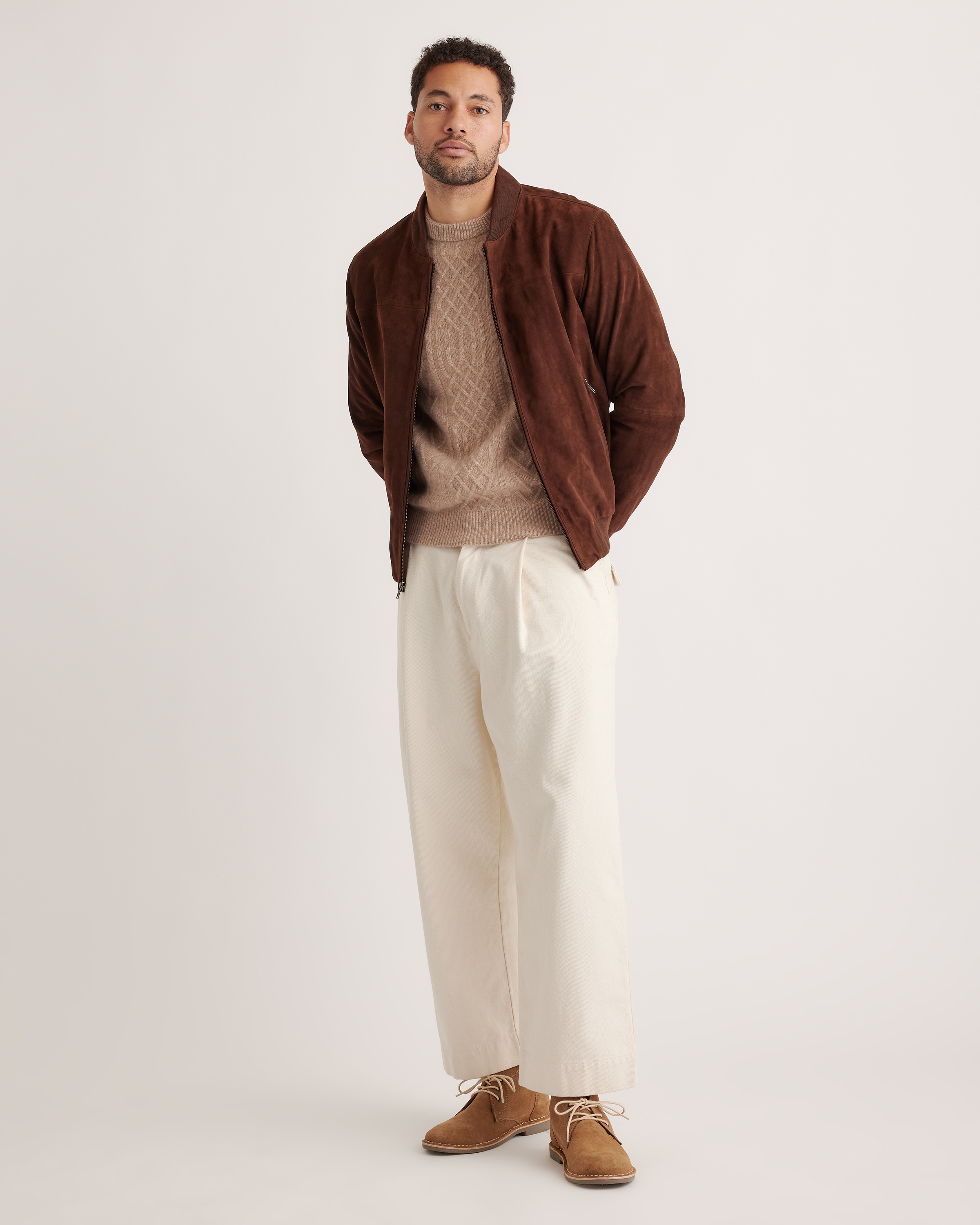 Mongolian Spring Cashmere Cable Crewneck Sweater — Image 8