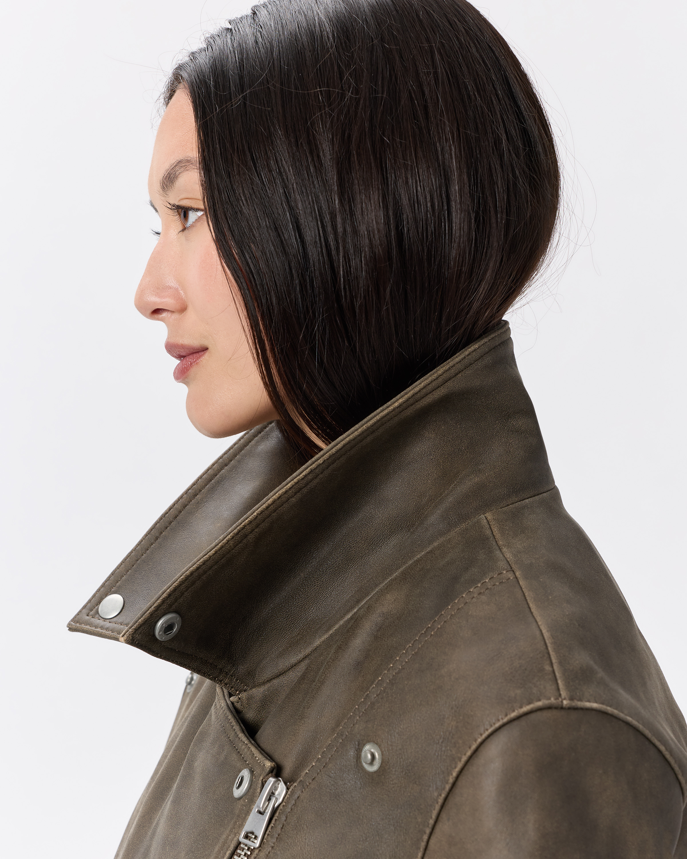 100% Leather Oversized Biker Jacket — Image 13