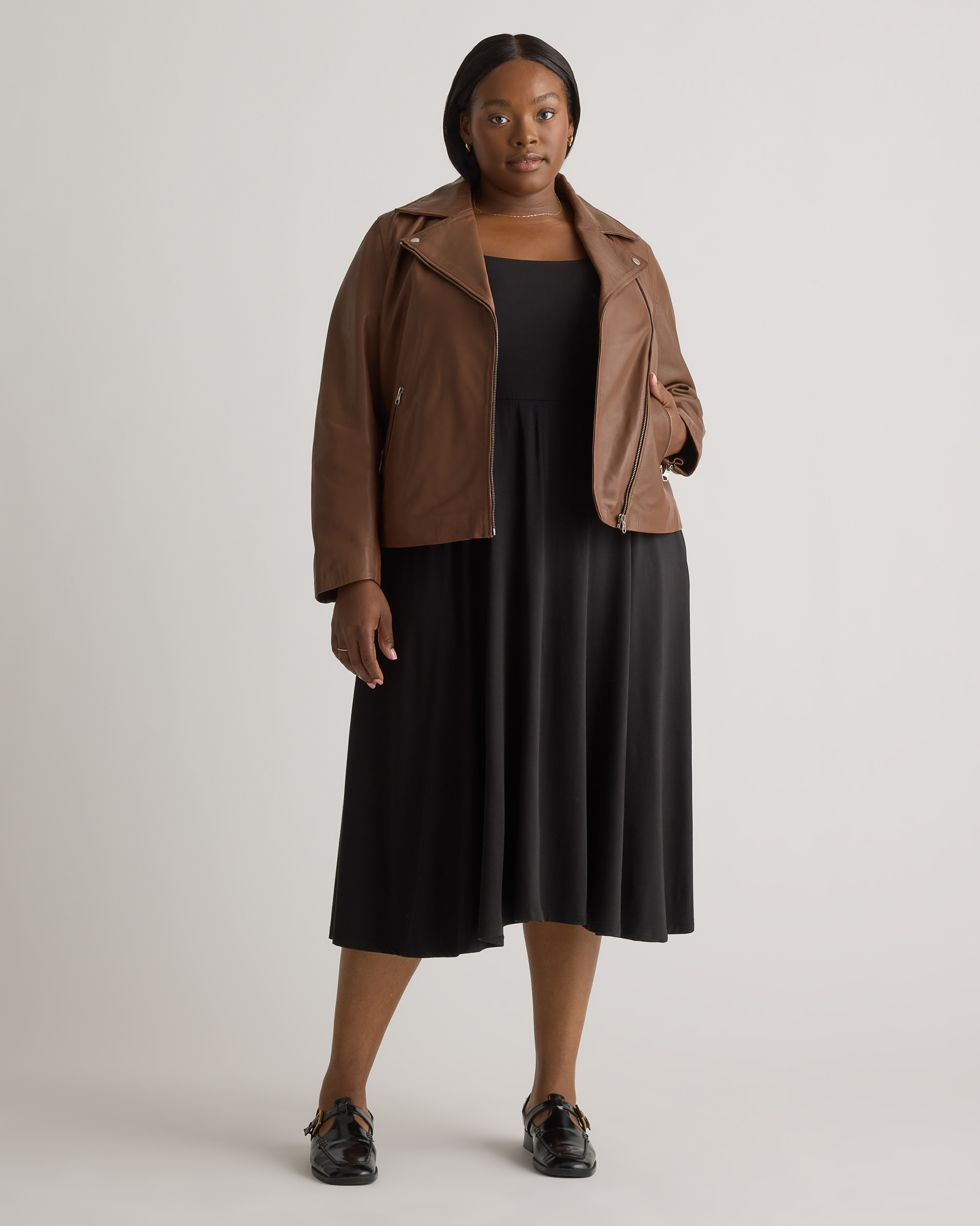 100% Washed Leather Biker Jacket — Image 9