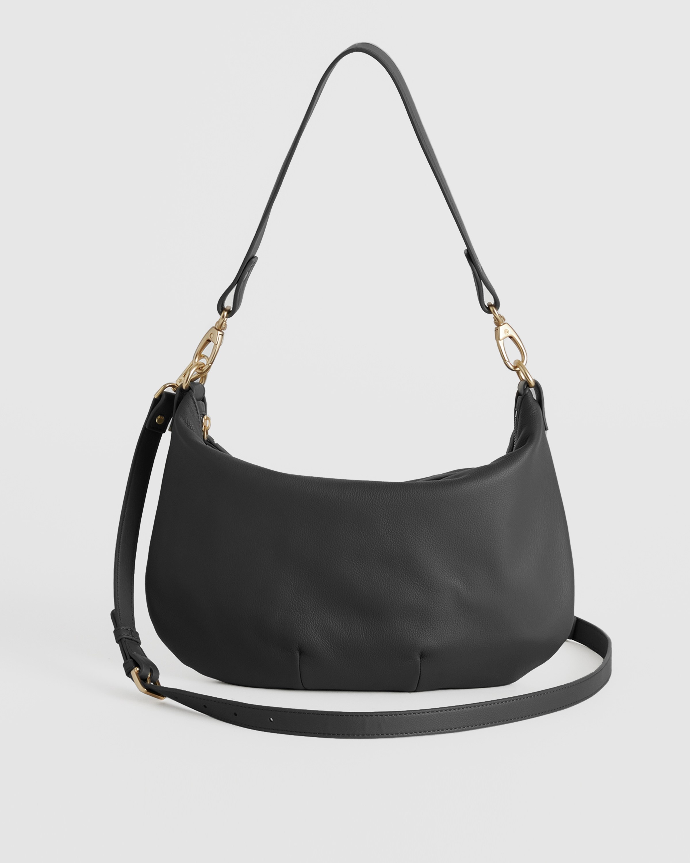 Italian Leather Convertible Crescent Shoulder Bag — Image 16