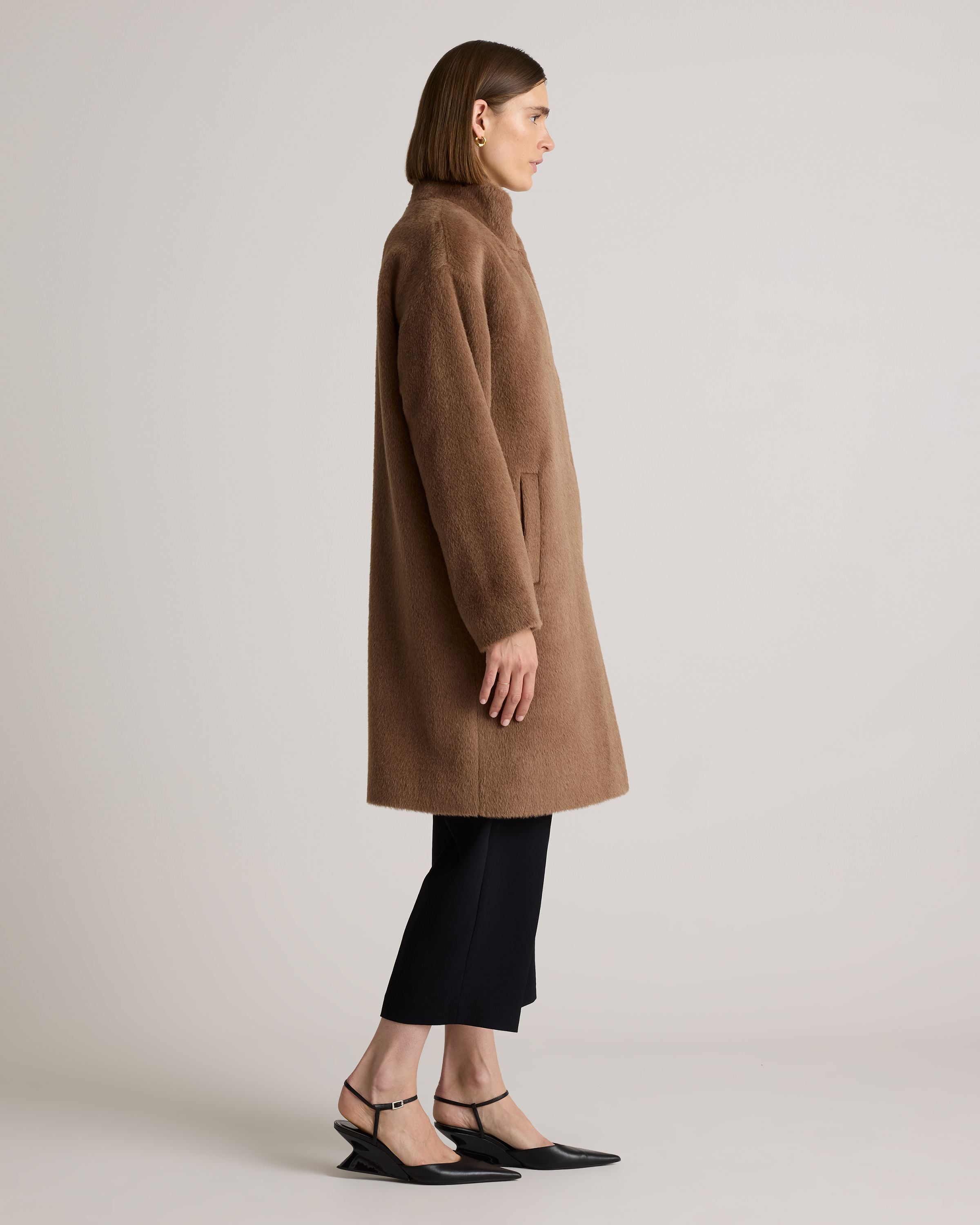 Alpaca-Wool Stand Collar Coat — Image 13