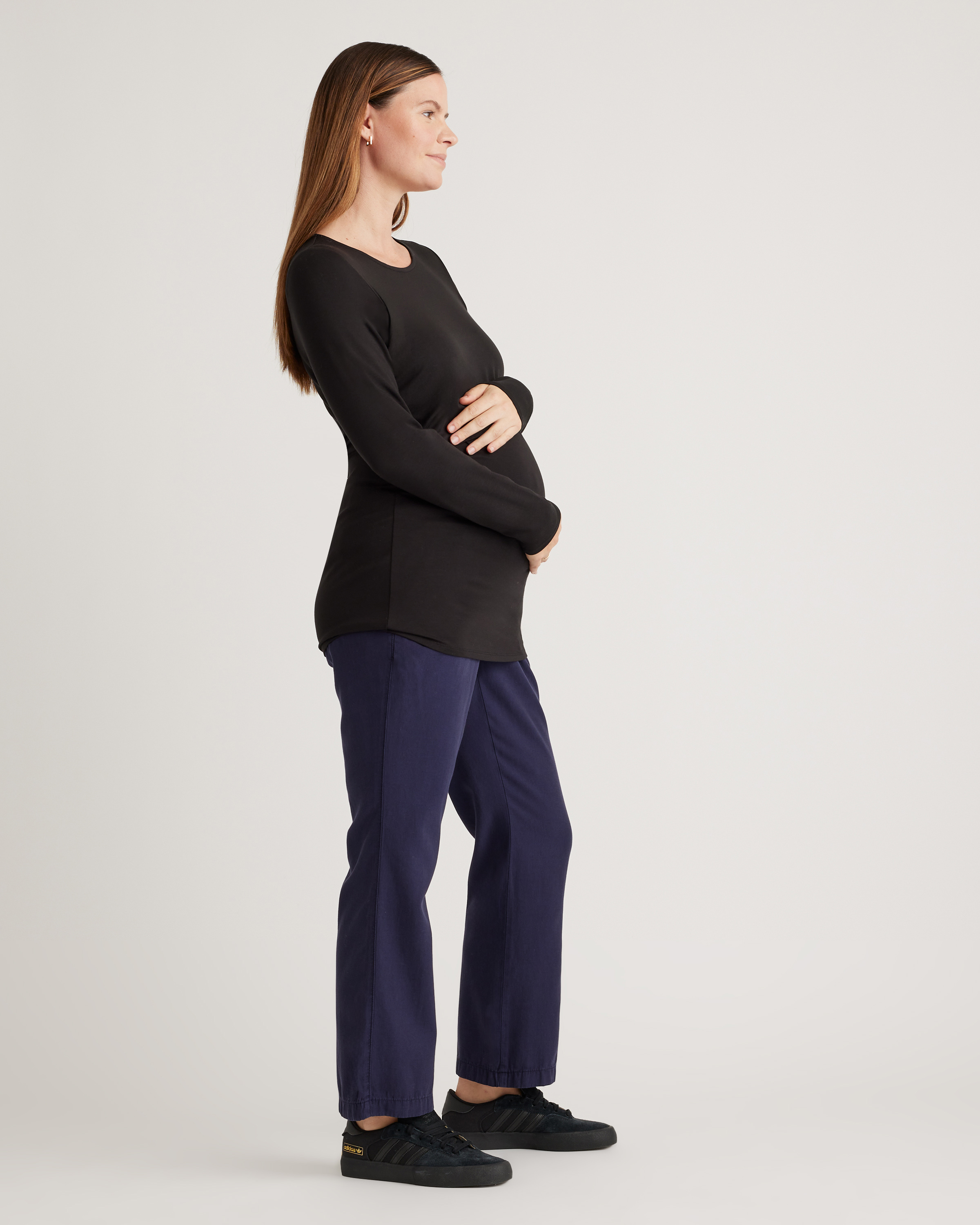 Tencel Jersey Maternity & Nursing Long Sleeve Relaxed Fit Tee 2-Pack — Image 23