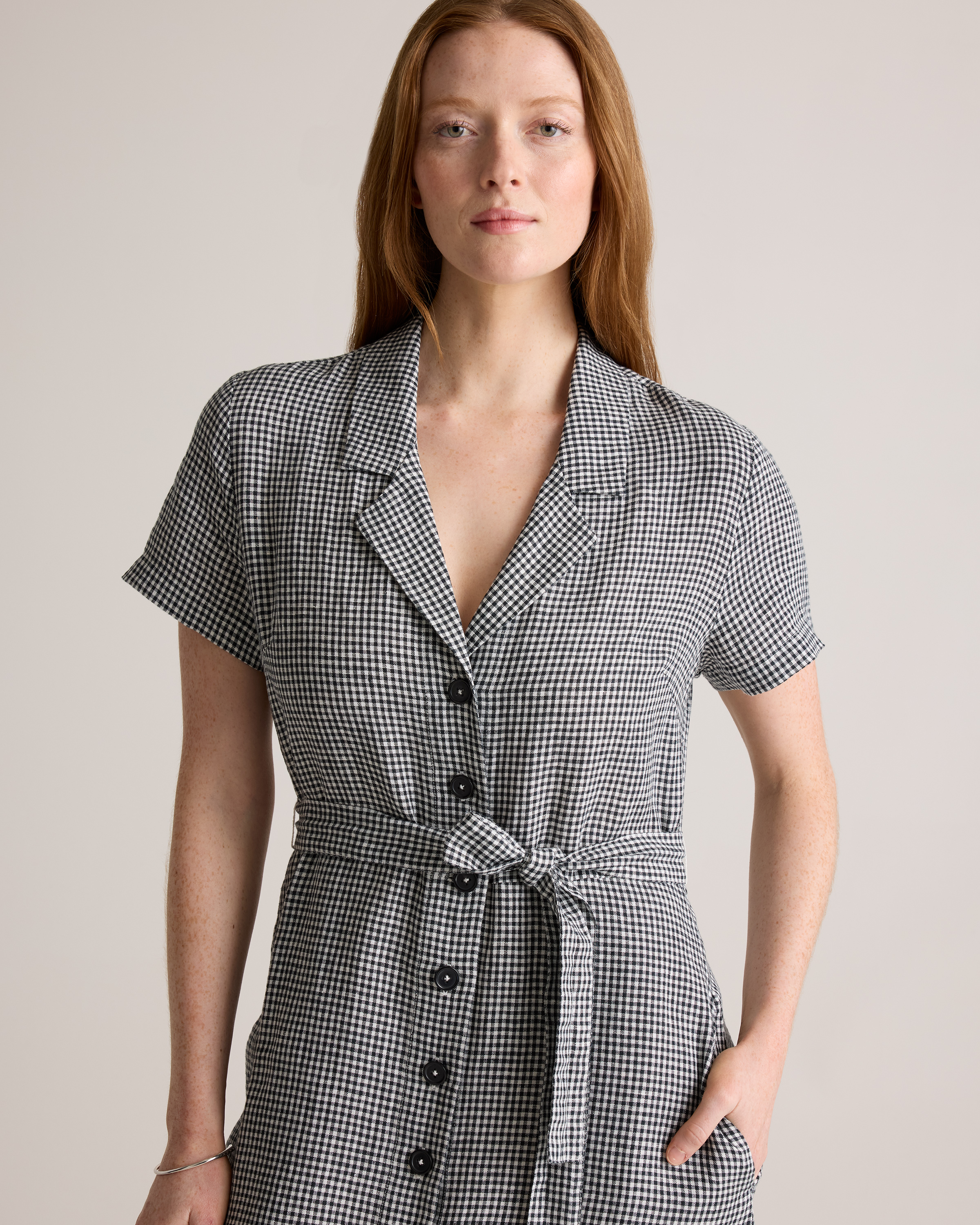 100% European Linen Button Front Dress — Image 7