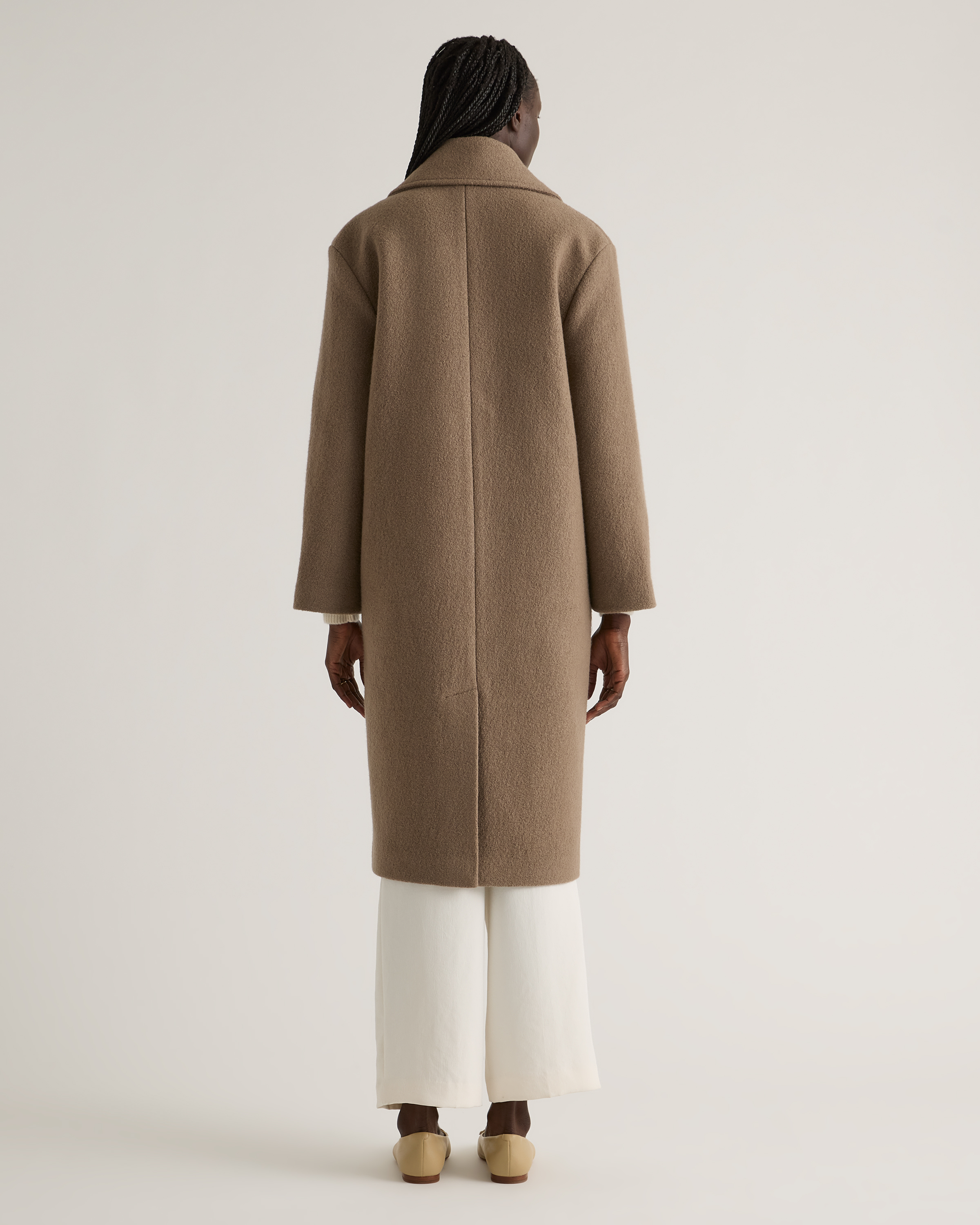 100% Merino Wool Shawl Collar Long Coat — Image 11