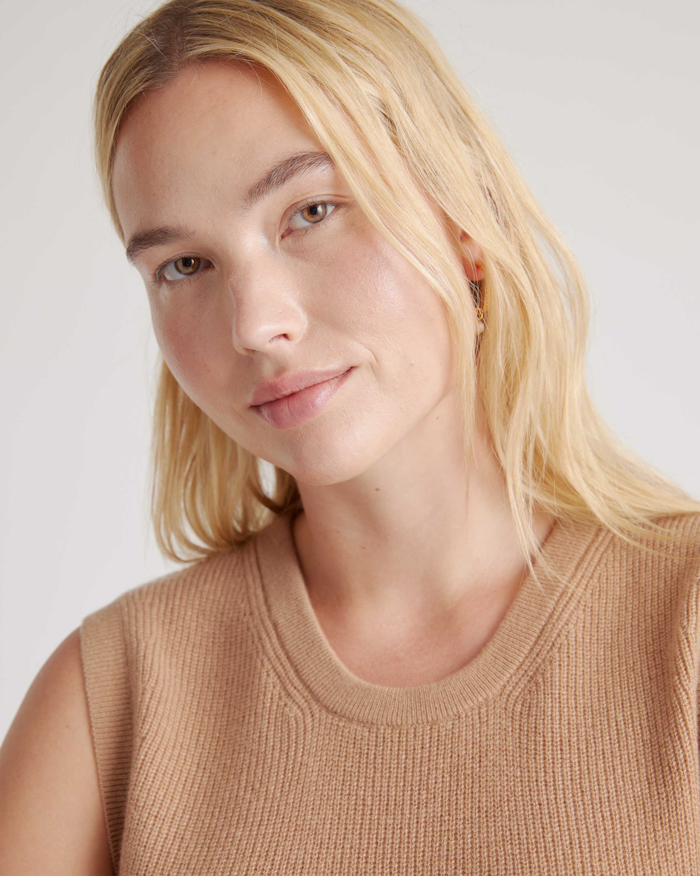 Mongolian Spring Cashmere Sleeveless Midi Sweater Dress — Image 3