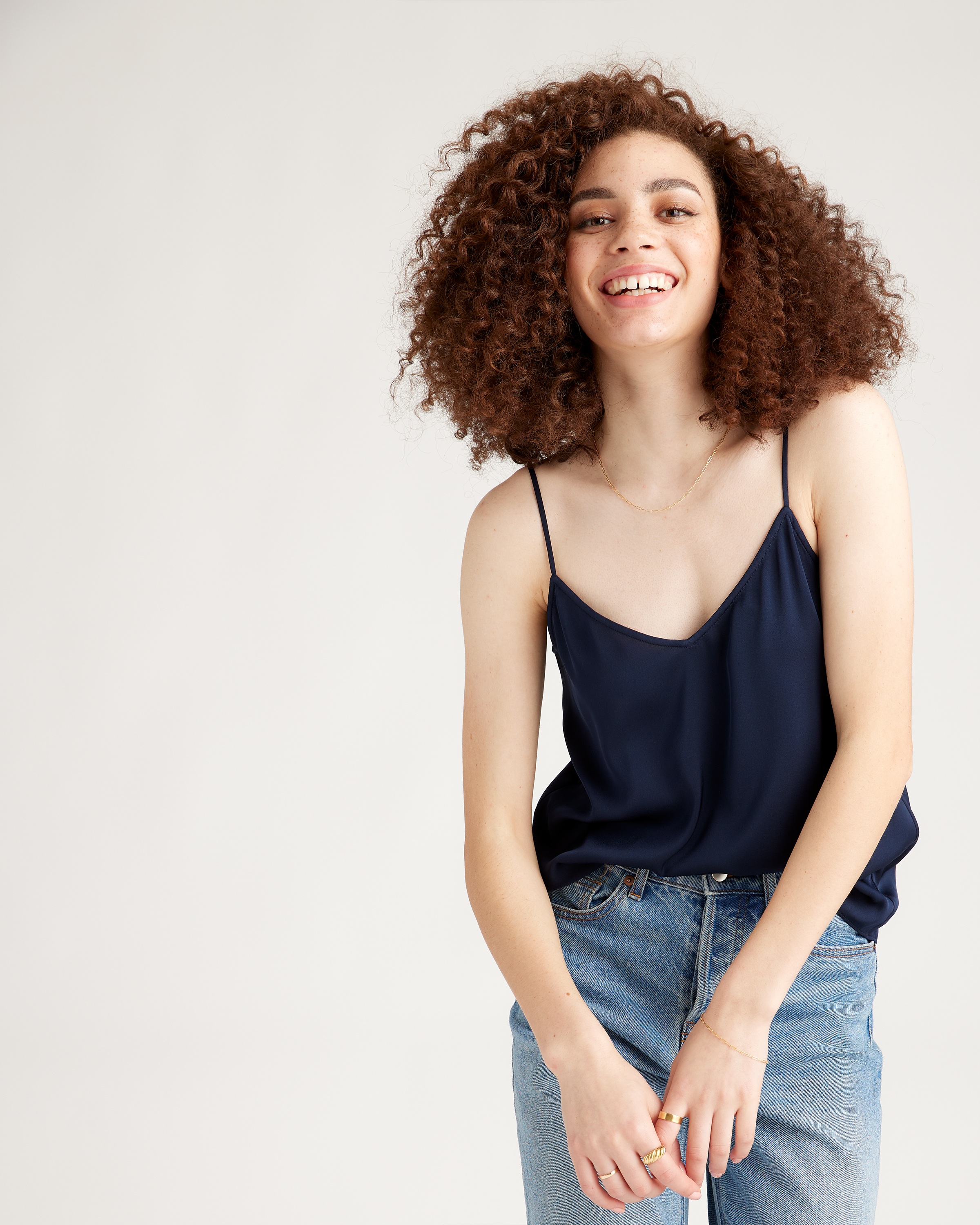 Washable Stretch Silk V-Neck Cami — Image 7