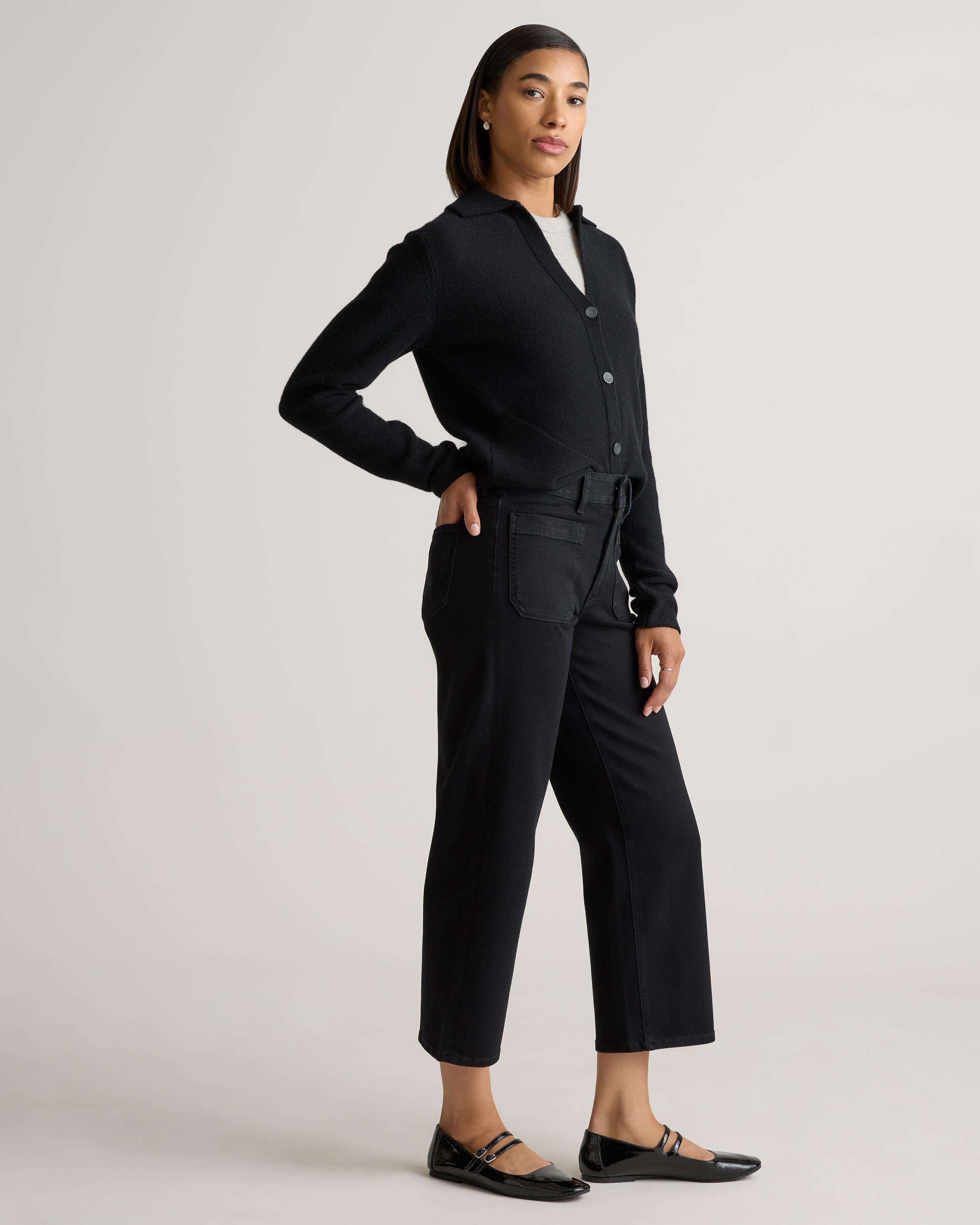 Bella Stretch Patch Pocket Wide Leg Jeans — Image 31