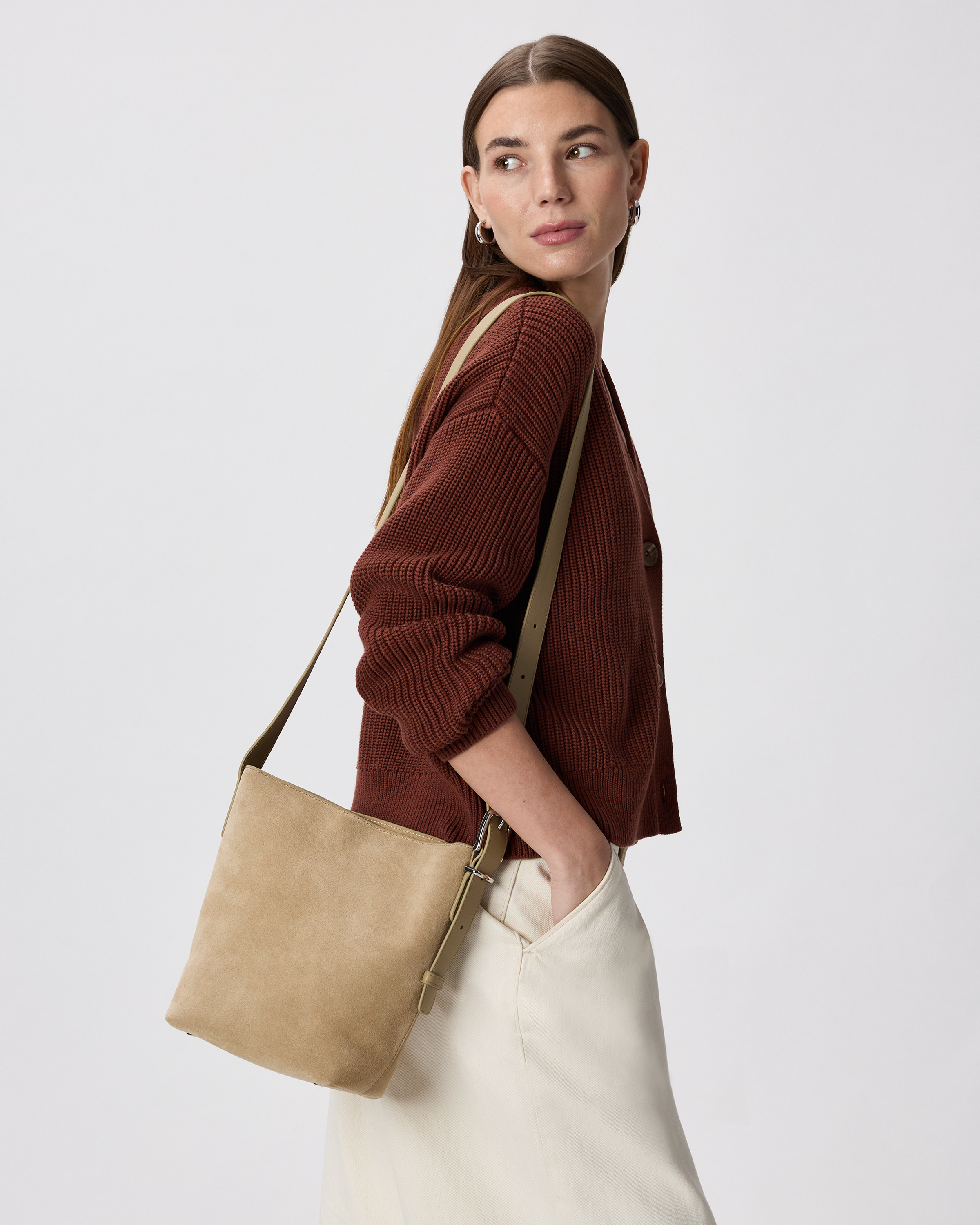 Italian Suede Bucket Crossbody — Image 8