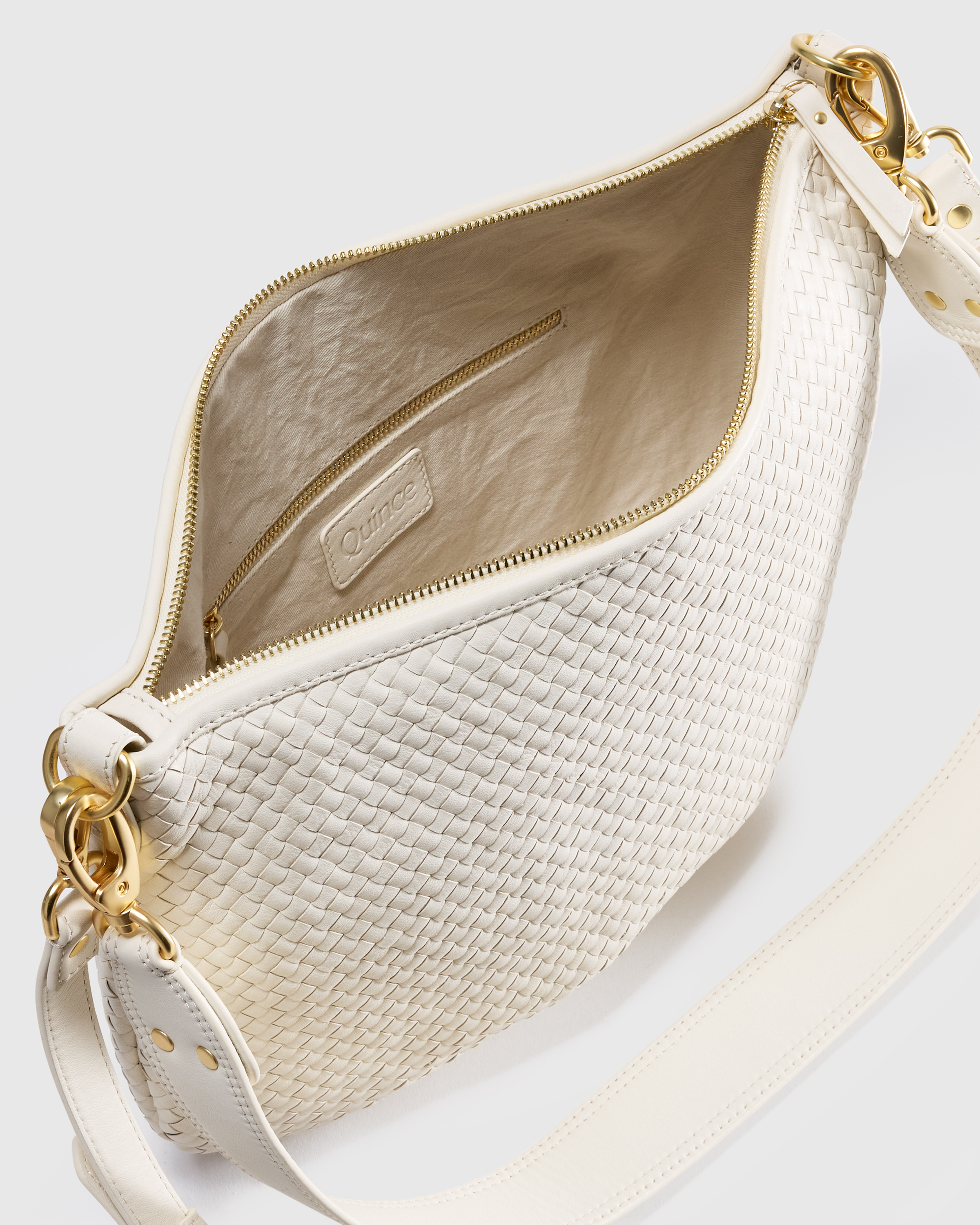 Italian Leather Convertible Crescent Handwoven Shoulder Bag — Image 11