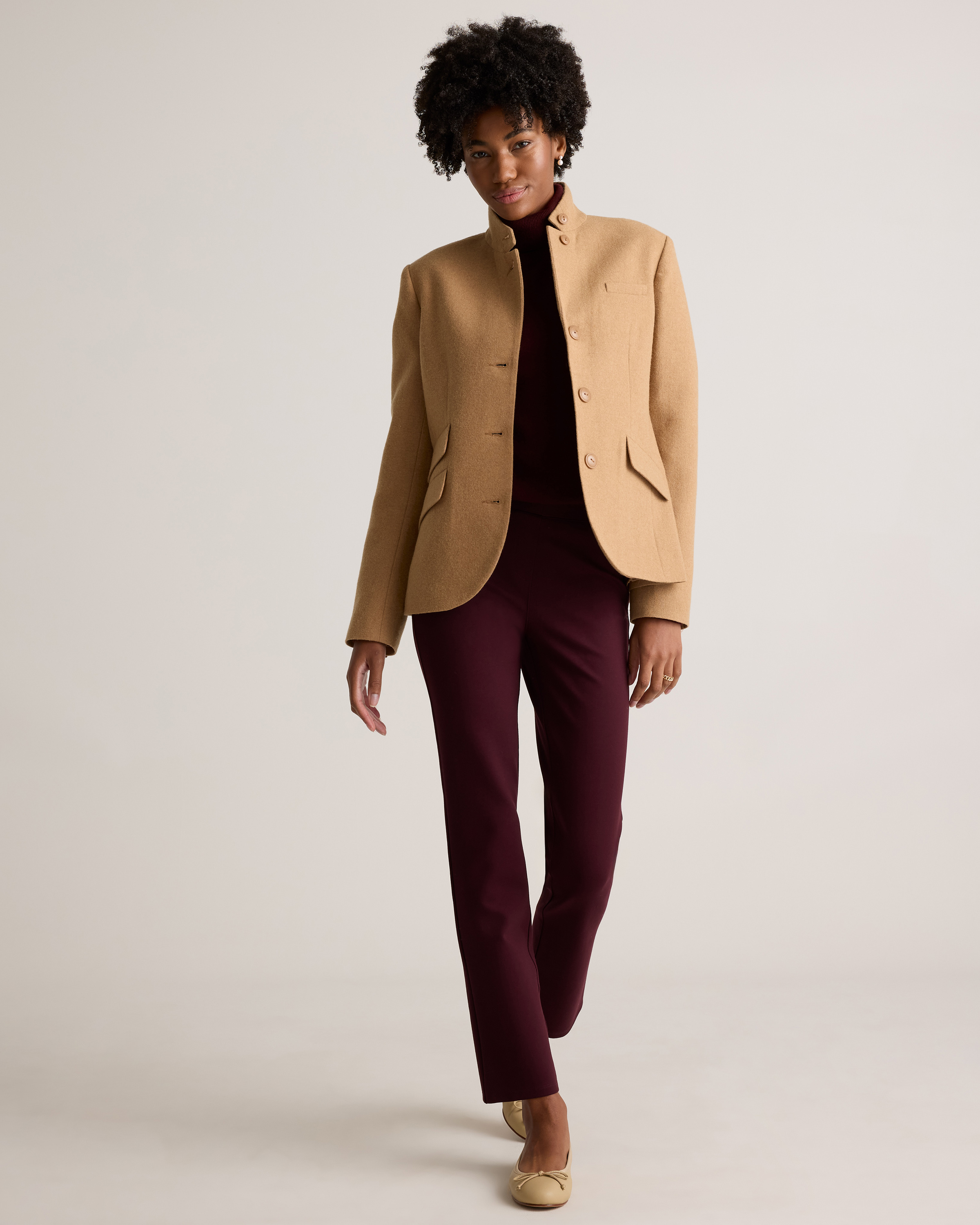 Italian Wool Stand Collar Blazer — Image 22