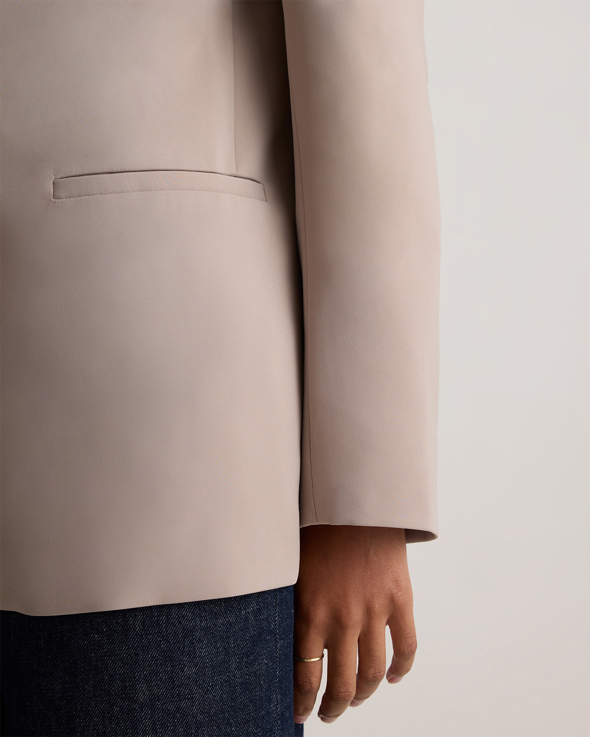 Stretch Crepe Relaxed Double-Breasted Blazer — Image 42
