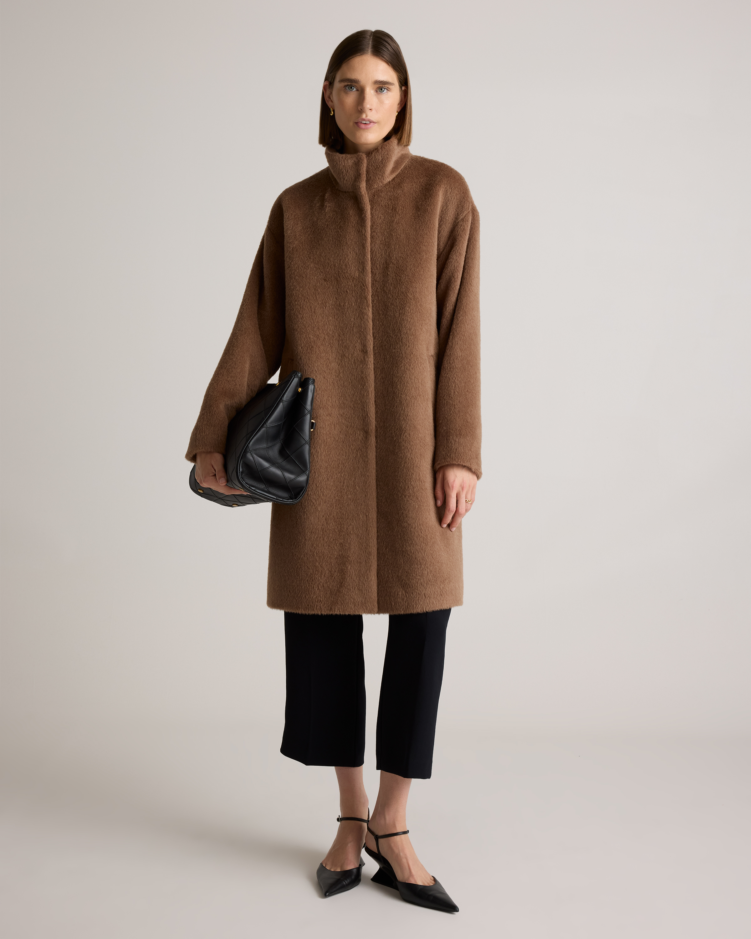 Alpaca-Wool Stand Collar Coat — Image 11