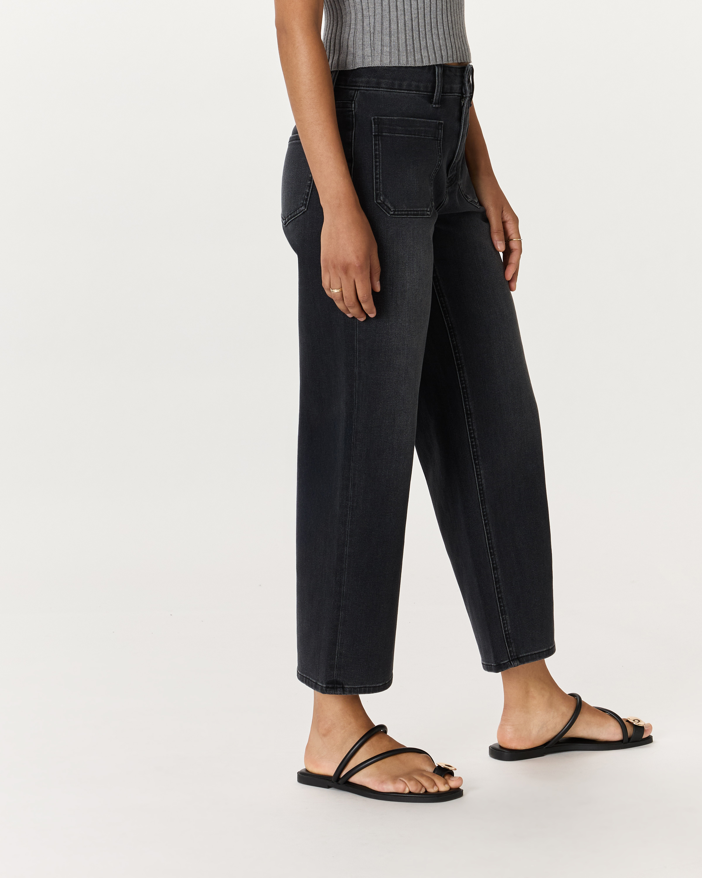 Bella Stretch Patch Pocket Wide Leg Jeans — Image 16