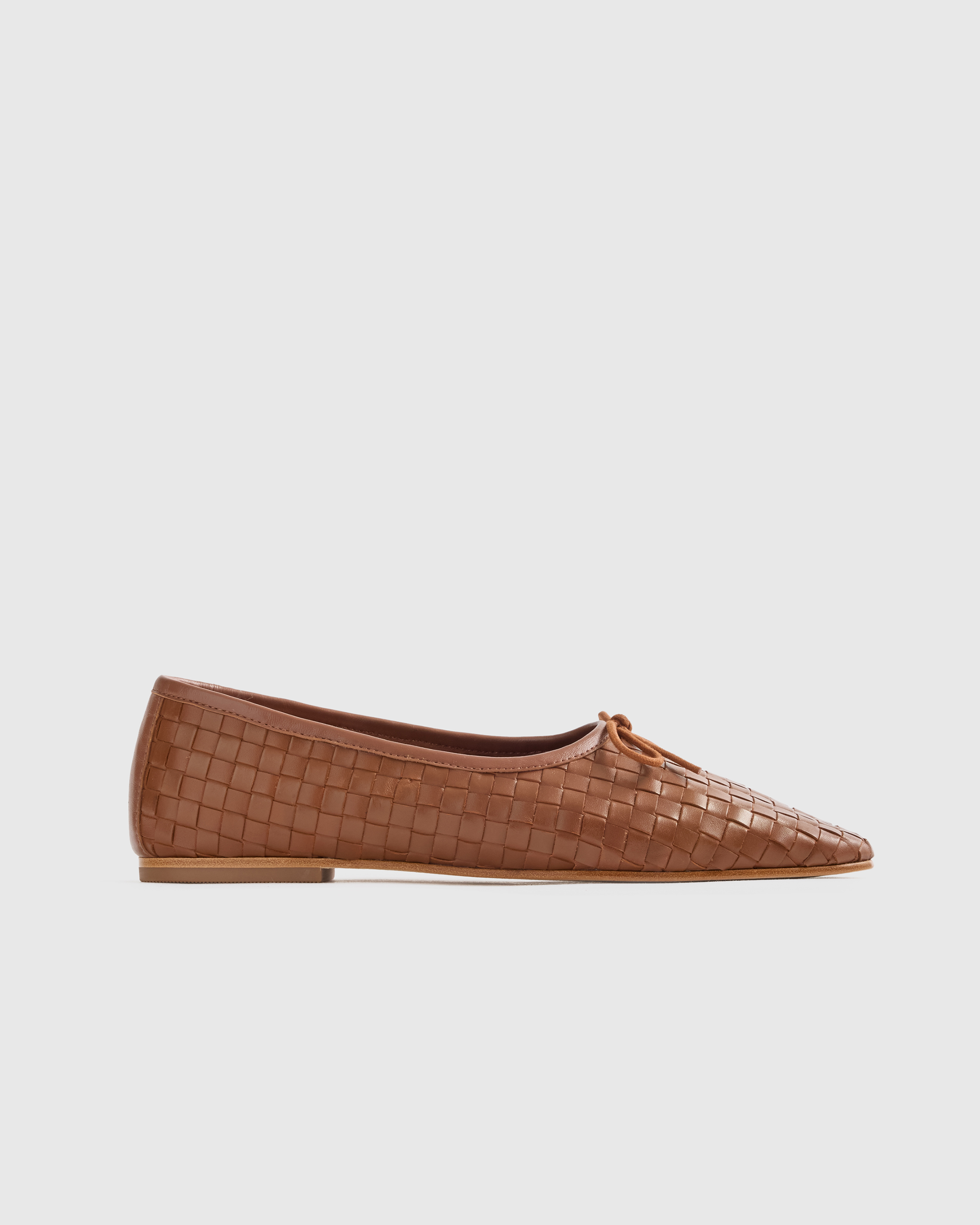 Italian Leather Handwoven Square Toe Ballet Flat — Image 24