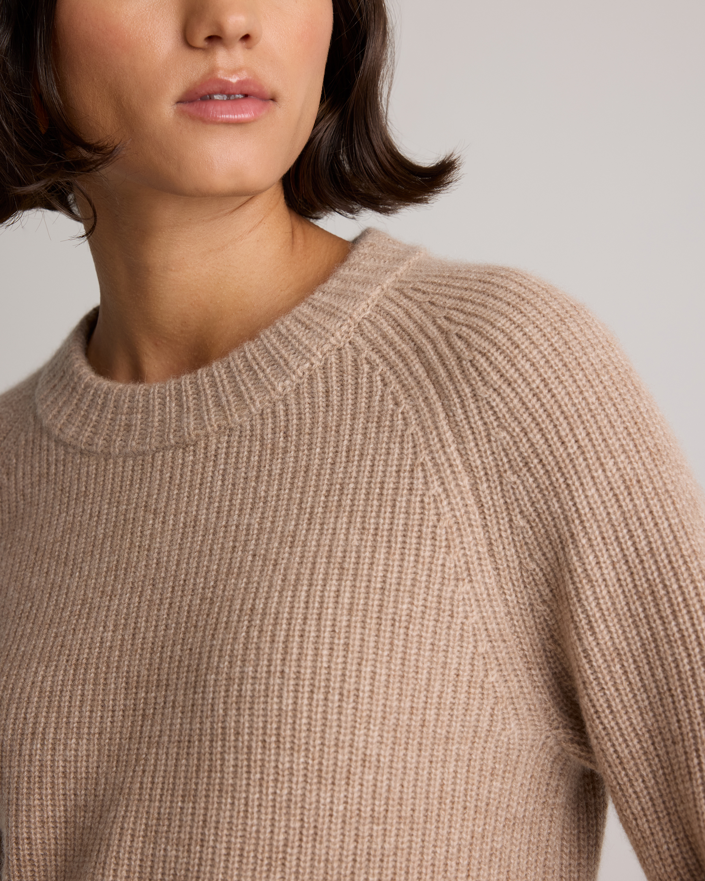 Mongolian Cashmere Fisherman Crewneck Sweater — Image 7