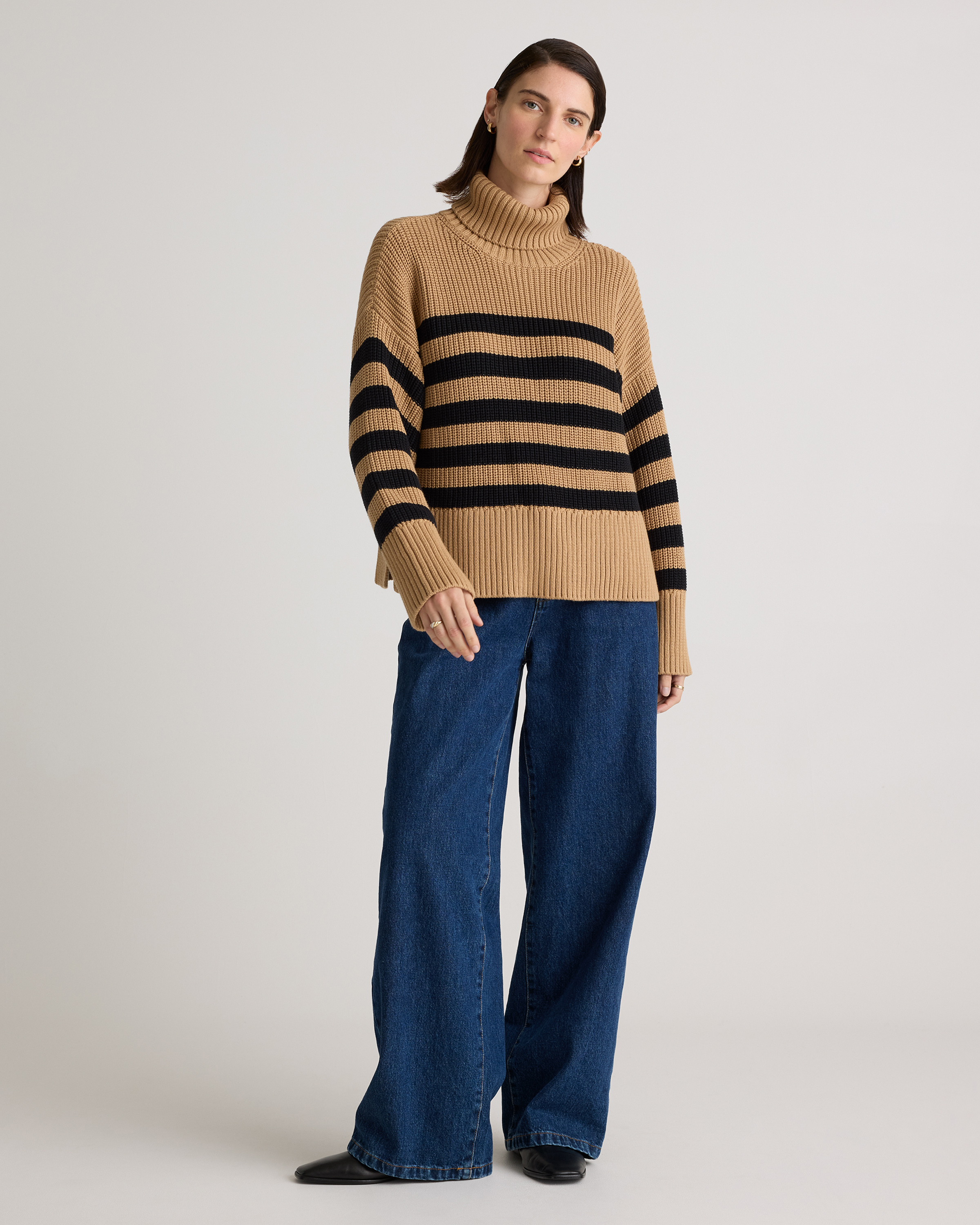 100% Organic Cotton Split Hem Turtleneck Sweater — Image 9
