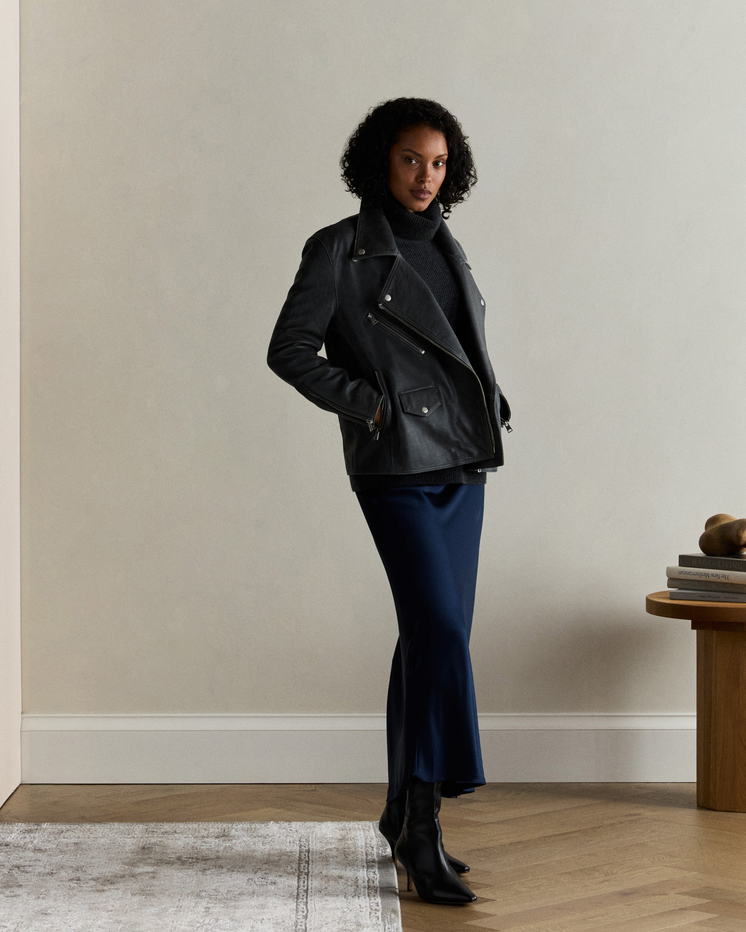 100% Leather Oversized Biker Jacket — Image 16