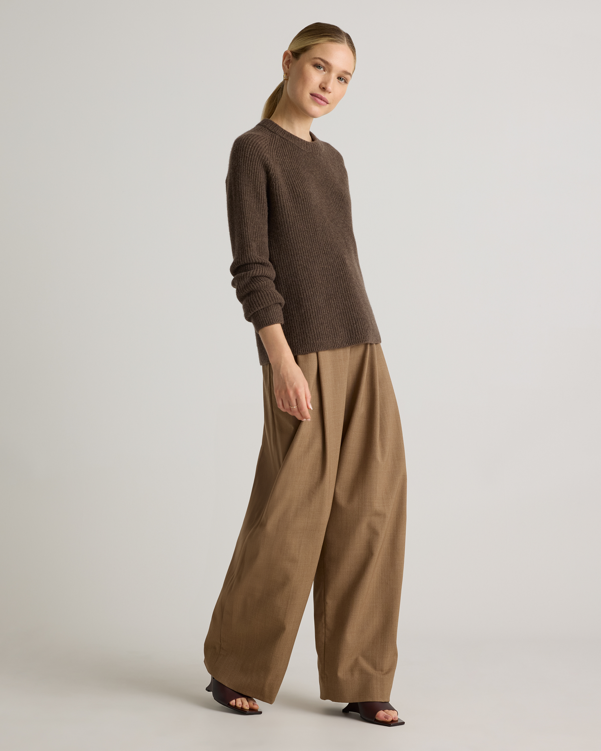 Mongolian Cashmere Fisherman Crewneck Sweater — Image 38
