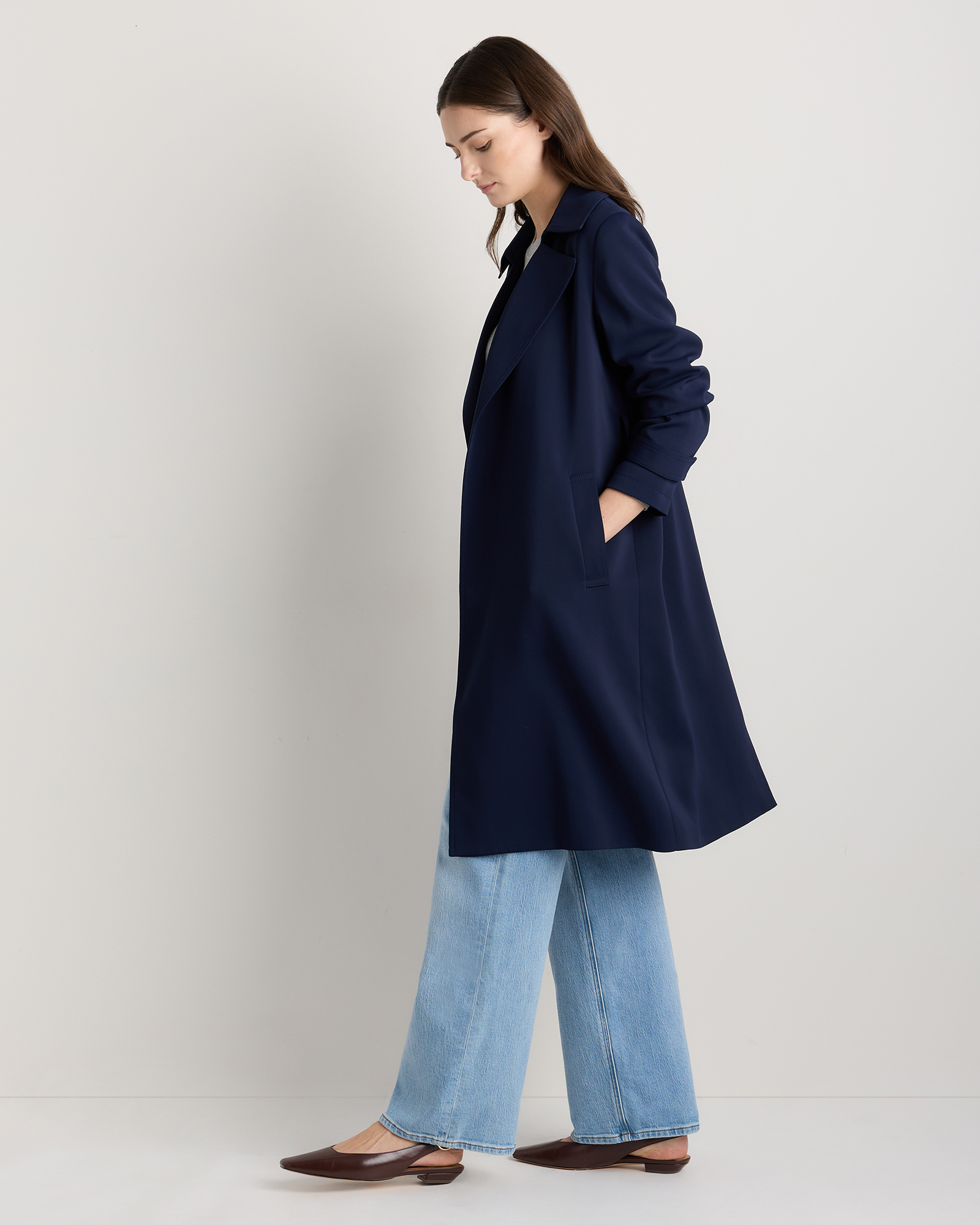 Stretch Crepe Trench Coat — Image 33