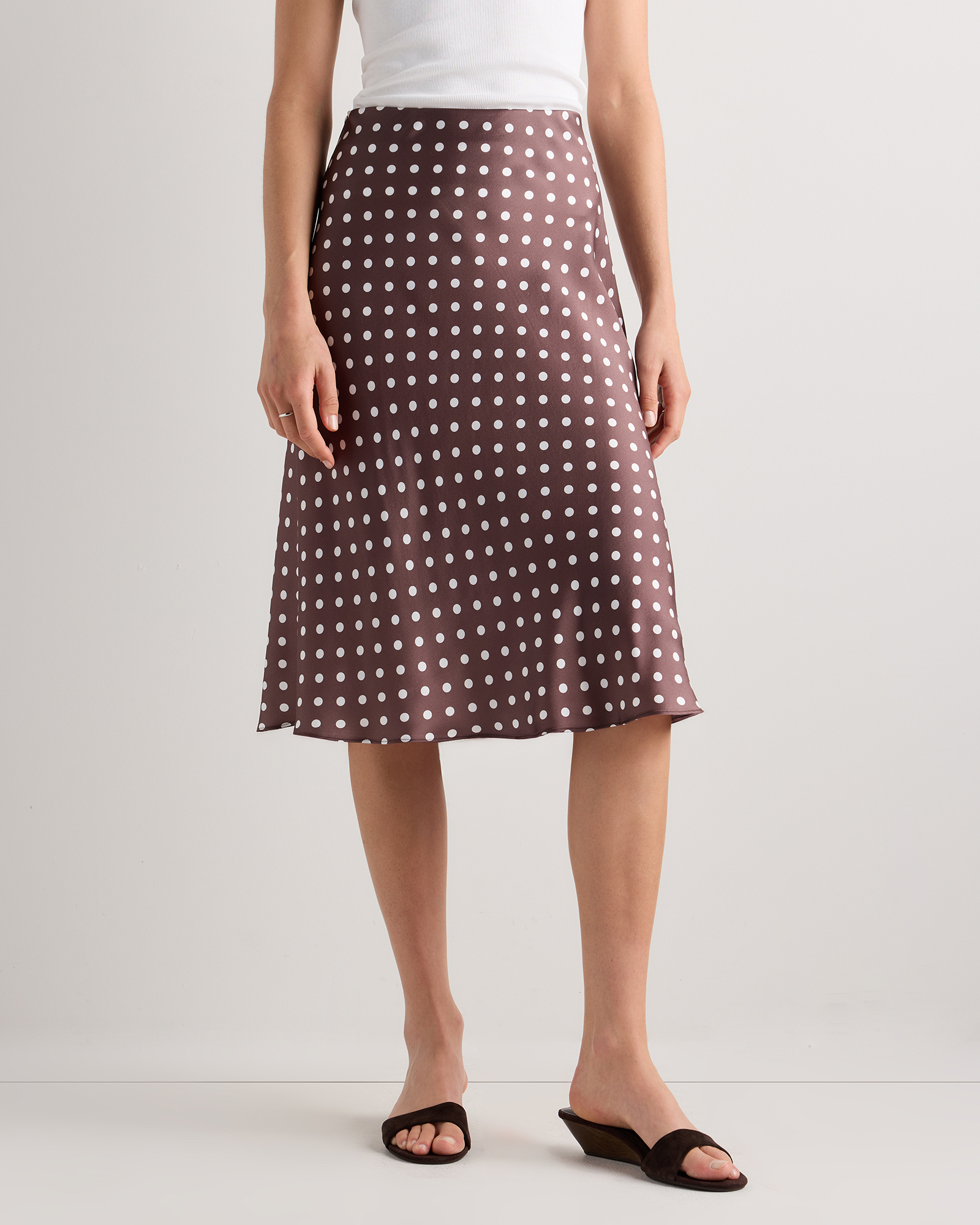 forest-green 100% Washable Silk Skirt — Image 84