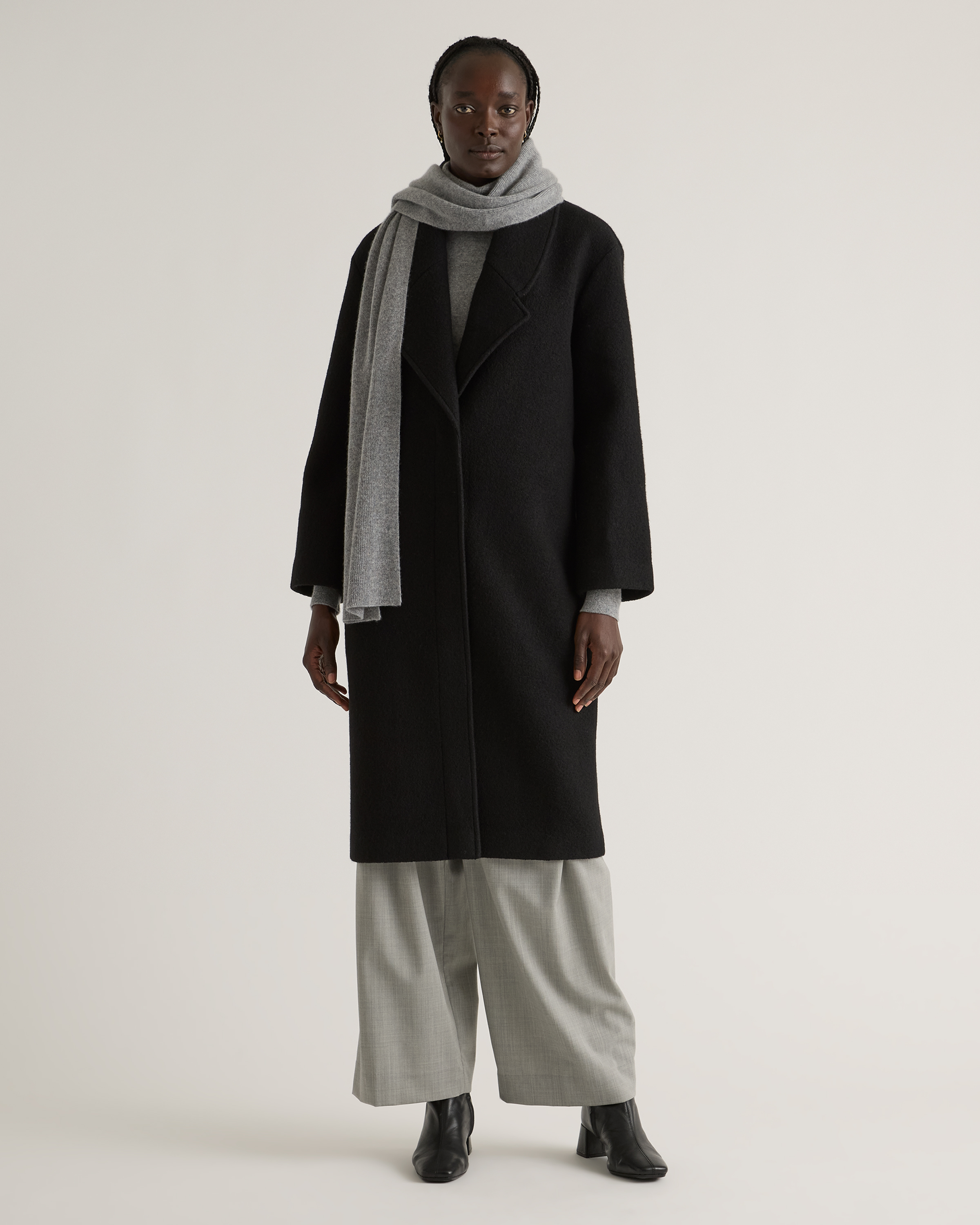 100% Merino Wool Shawl Collar Long Coat — Image 10
