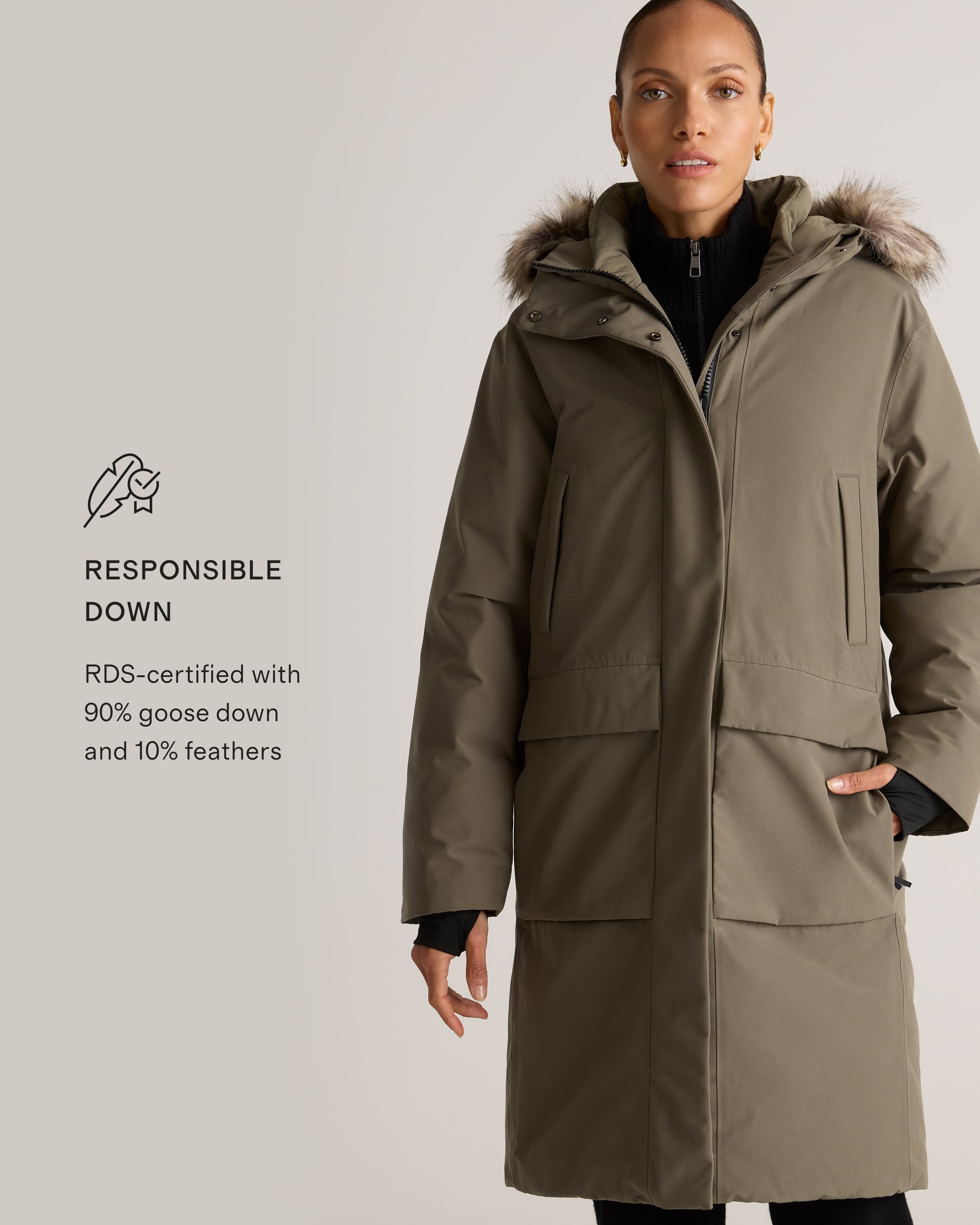 Responsible Down Hooded Long Parka — Image 29