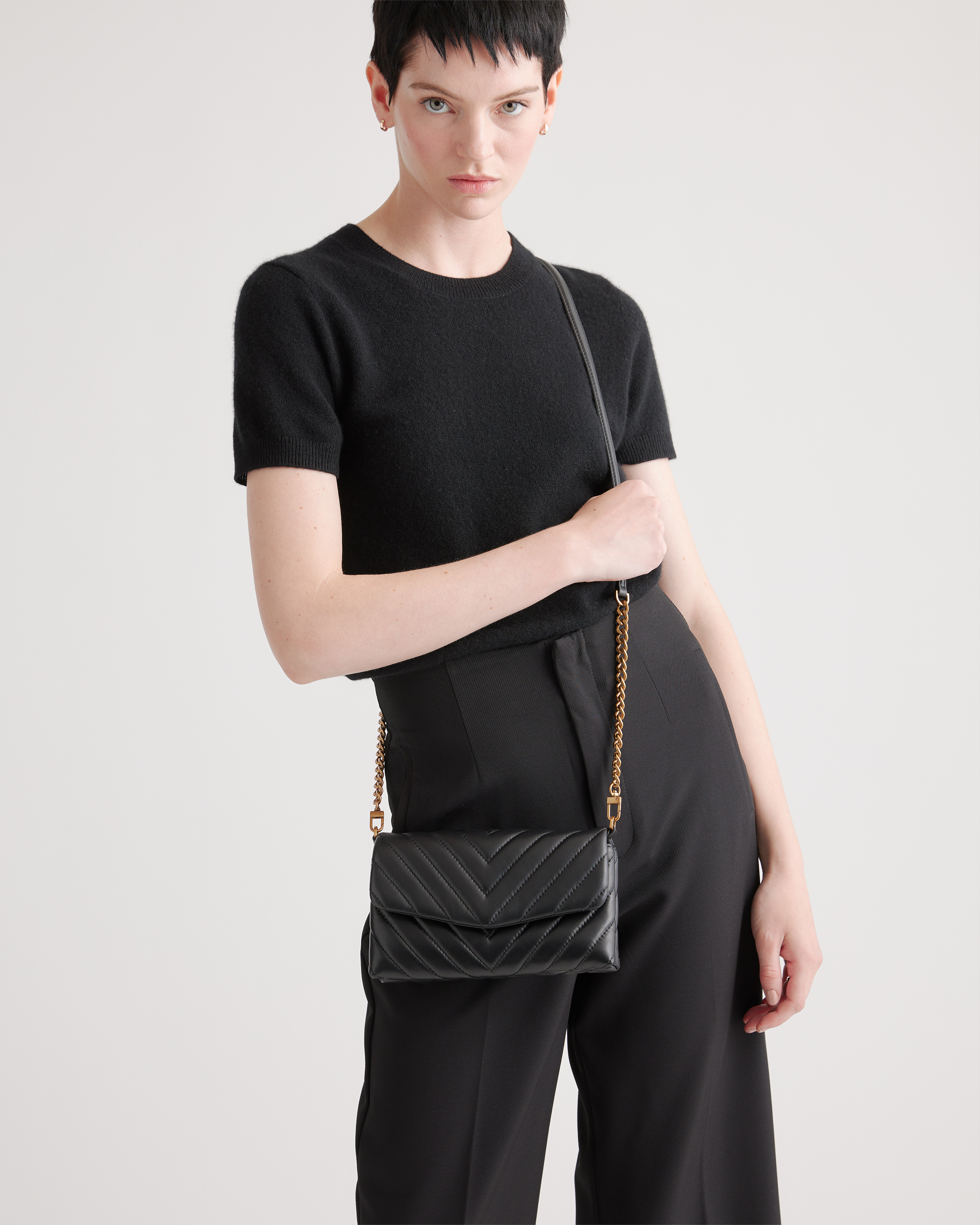 Italian Leather Quilted Wallet Crossbody — Image 8