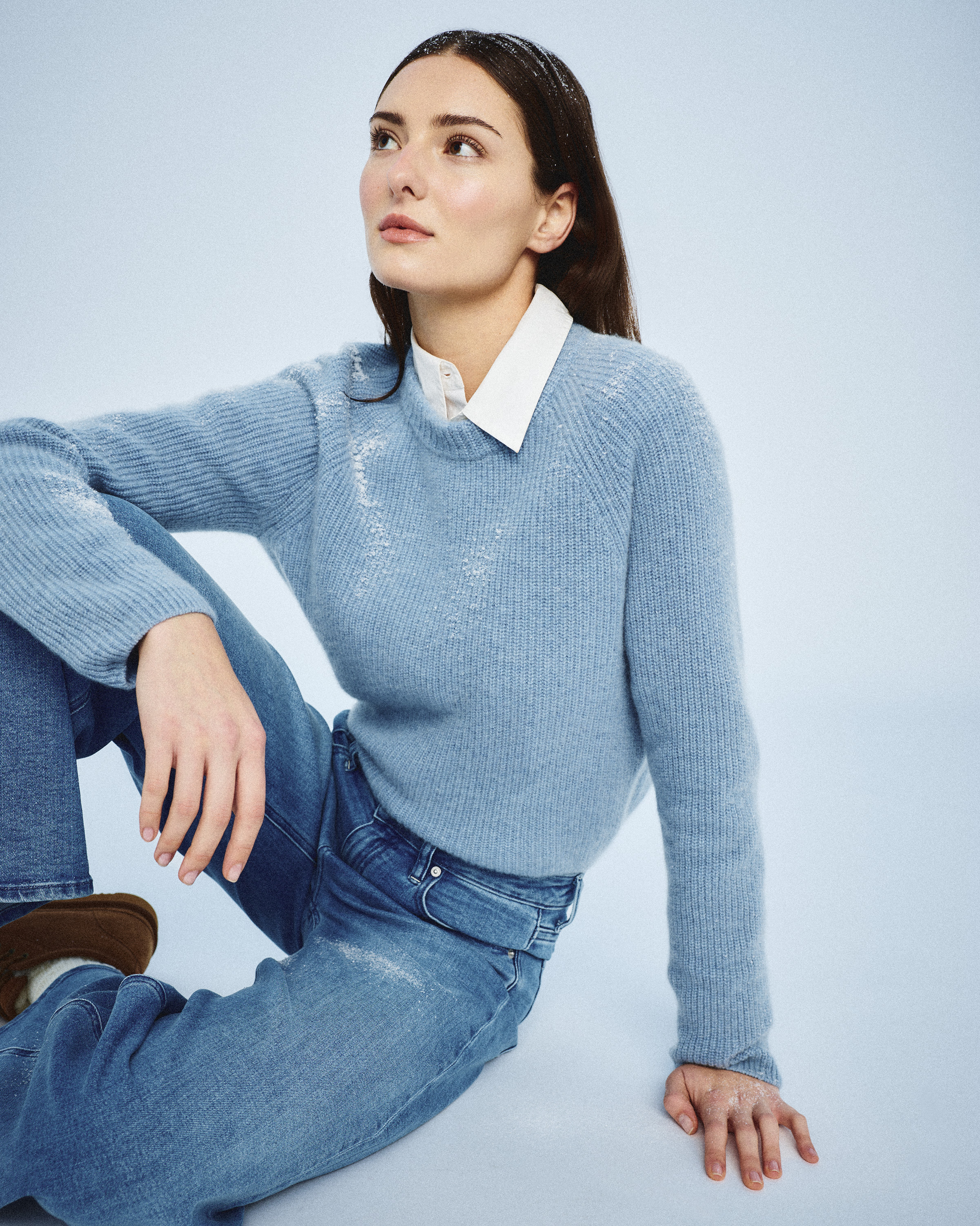 Mongolian Cashmere Fisherman Crewneck Sweater — Image 3