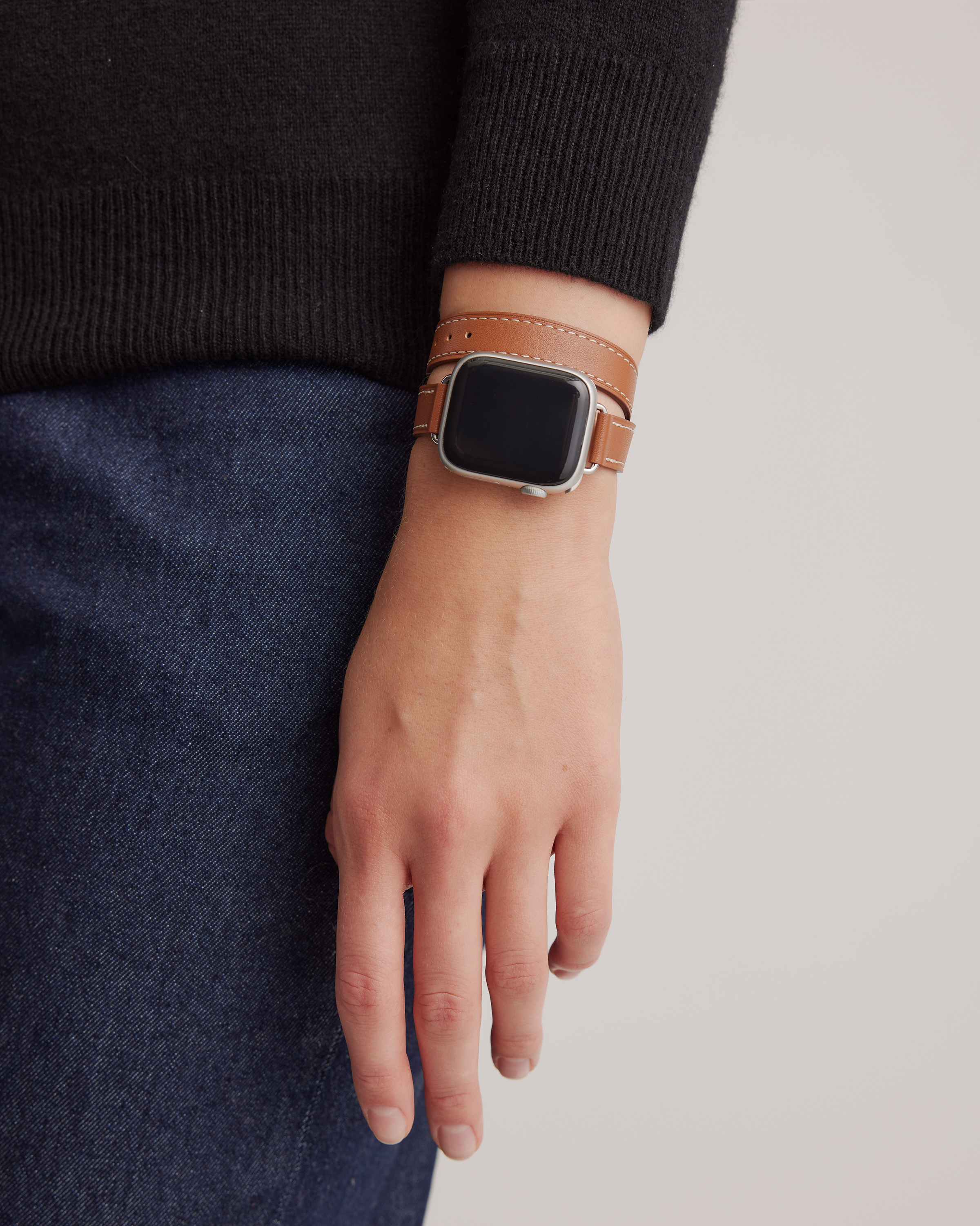 Leather Double Wrap Smartwatch Band — Image 6