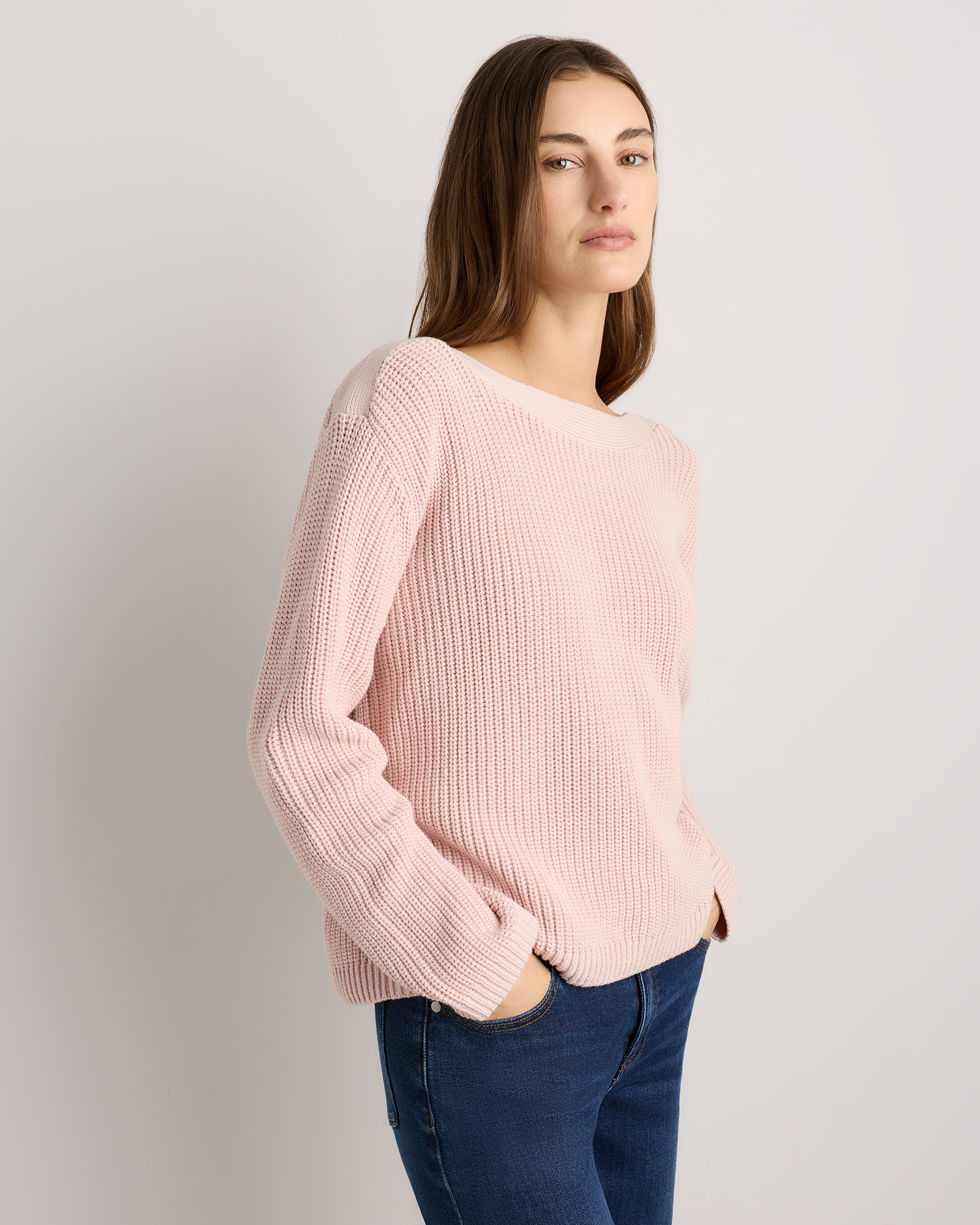 100% Organic Cotton Fisherman Boatneck Sweater — Image 46