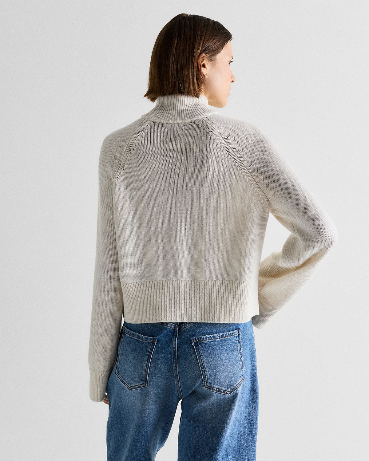 Australian Merino Wool Cropped Mock Neck Sweater — Image 23
