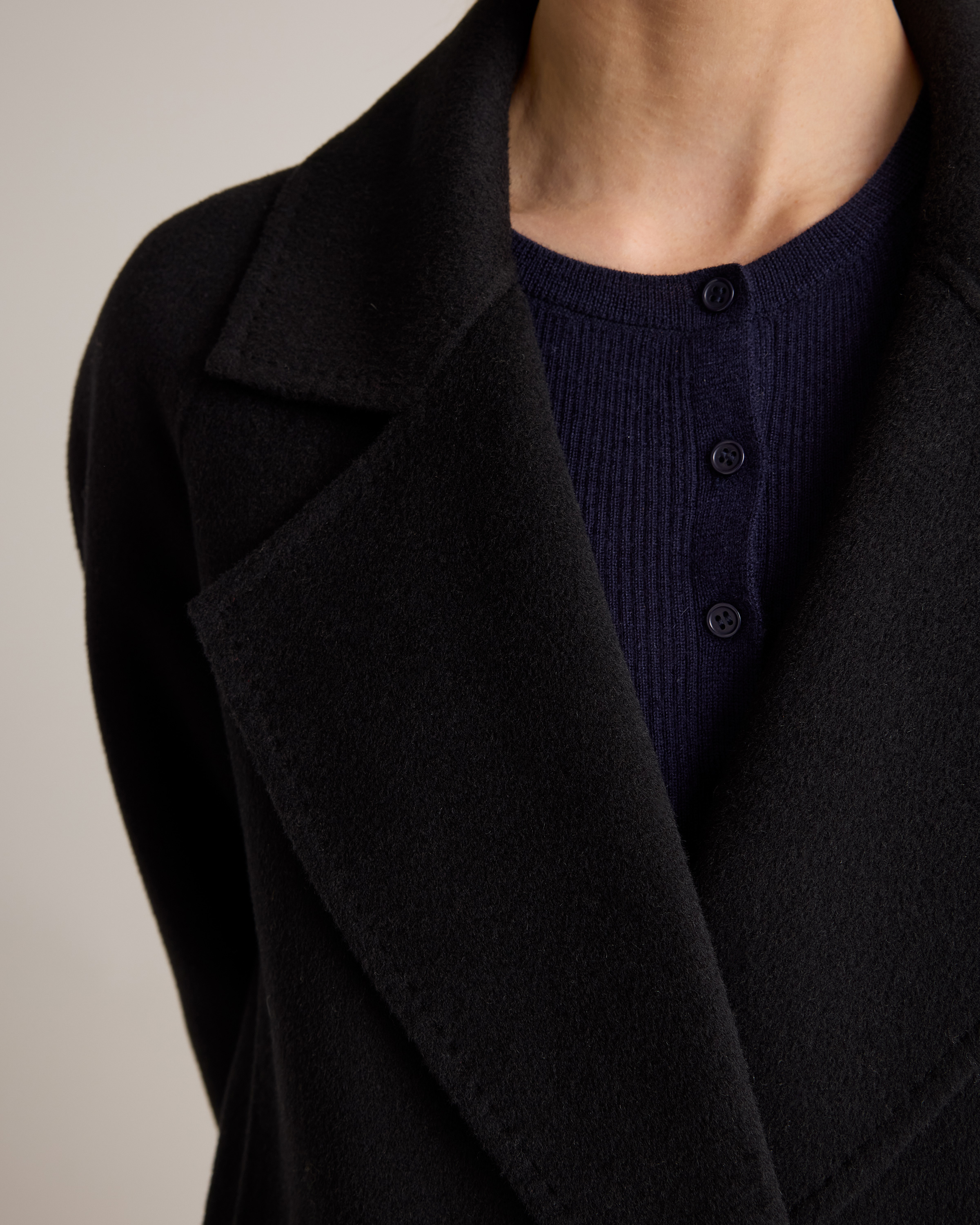 Double-Faced Merino Wool Notched Lapel Coat — Image 9