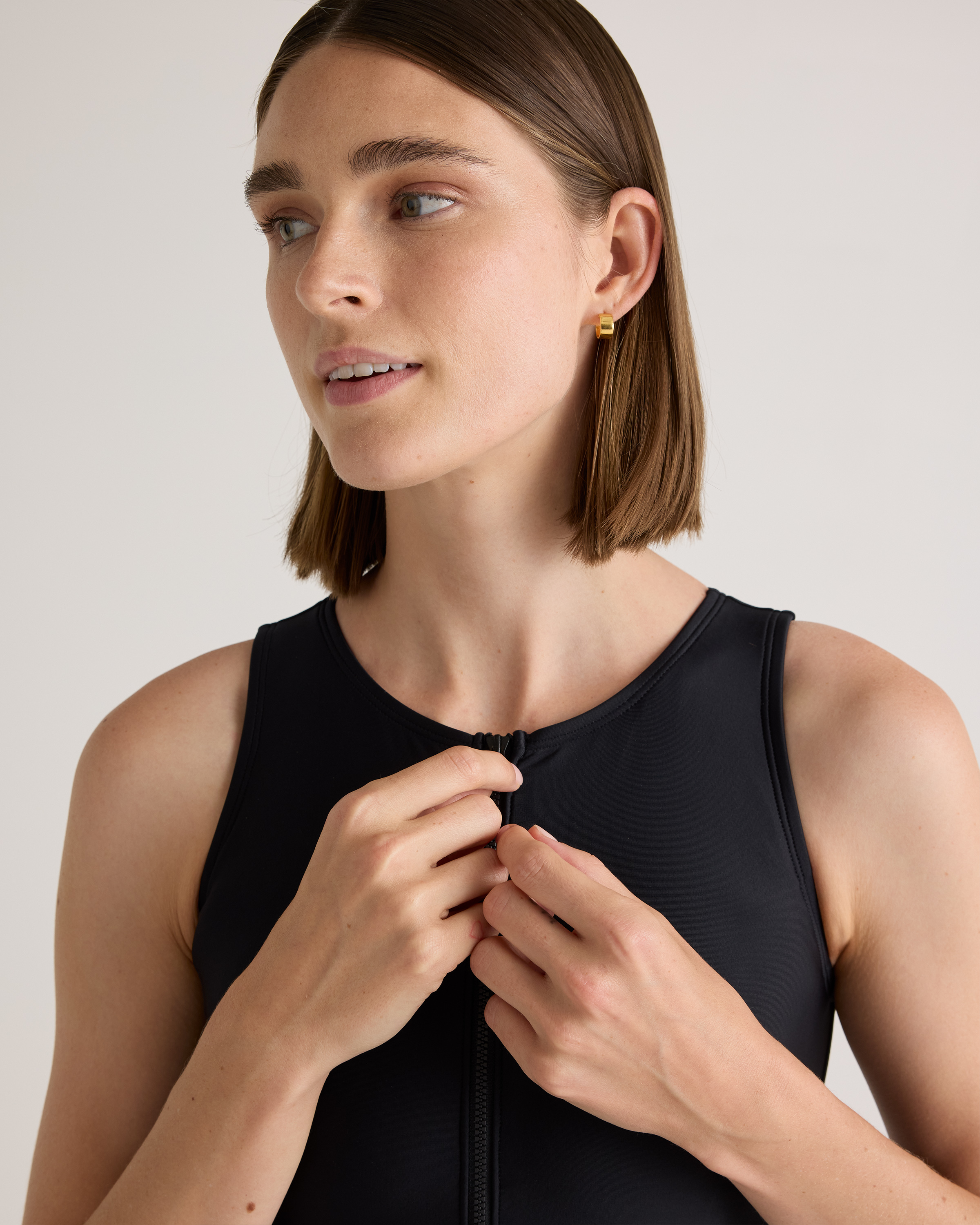 Italian Zip-Front One-Piece Swimsuit — Image 4