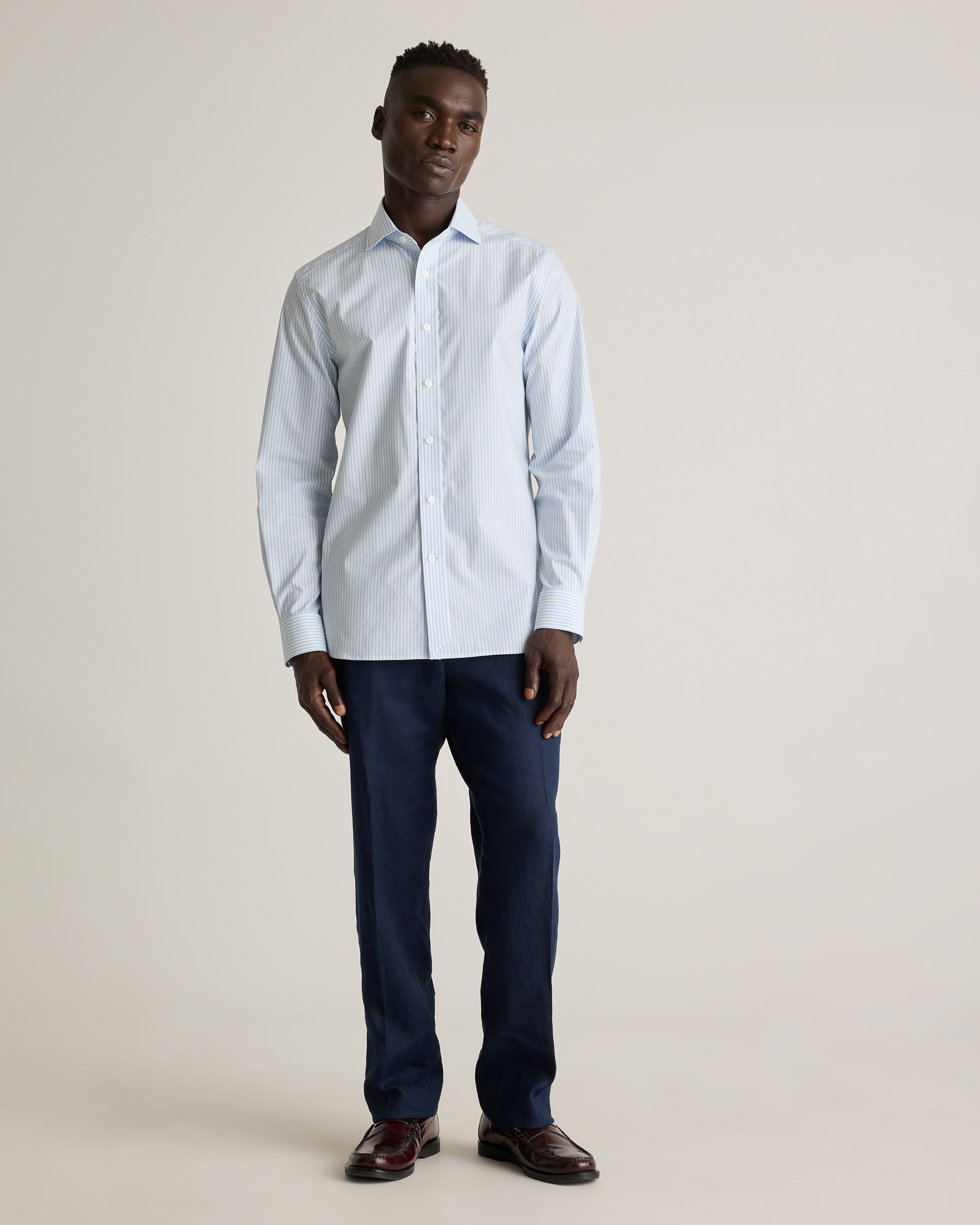 Organic Cotton Stretch Poplin Dress Shirt — Image 30