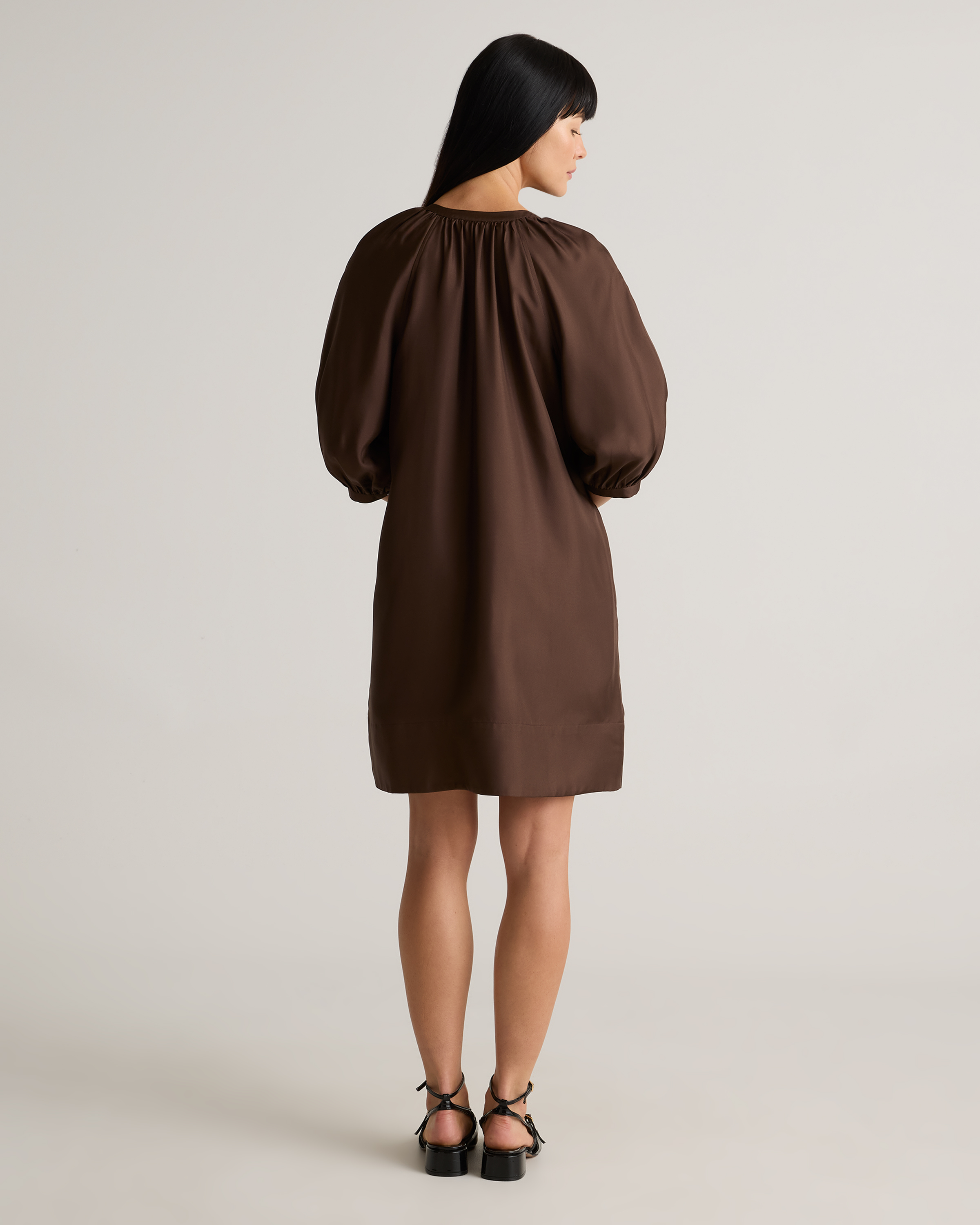 100% Silk Twill Button Front Mini Dress — Image 19