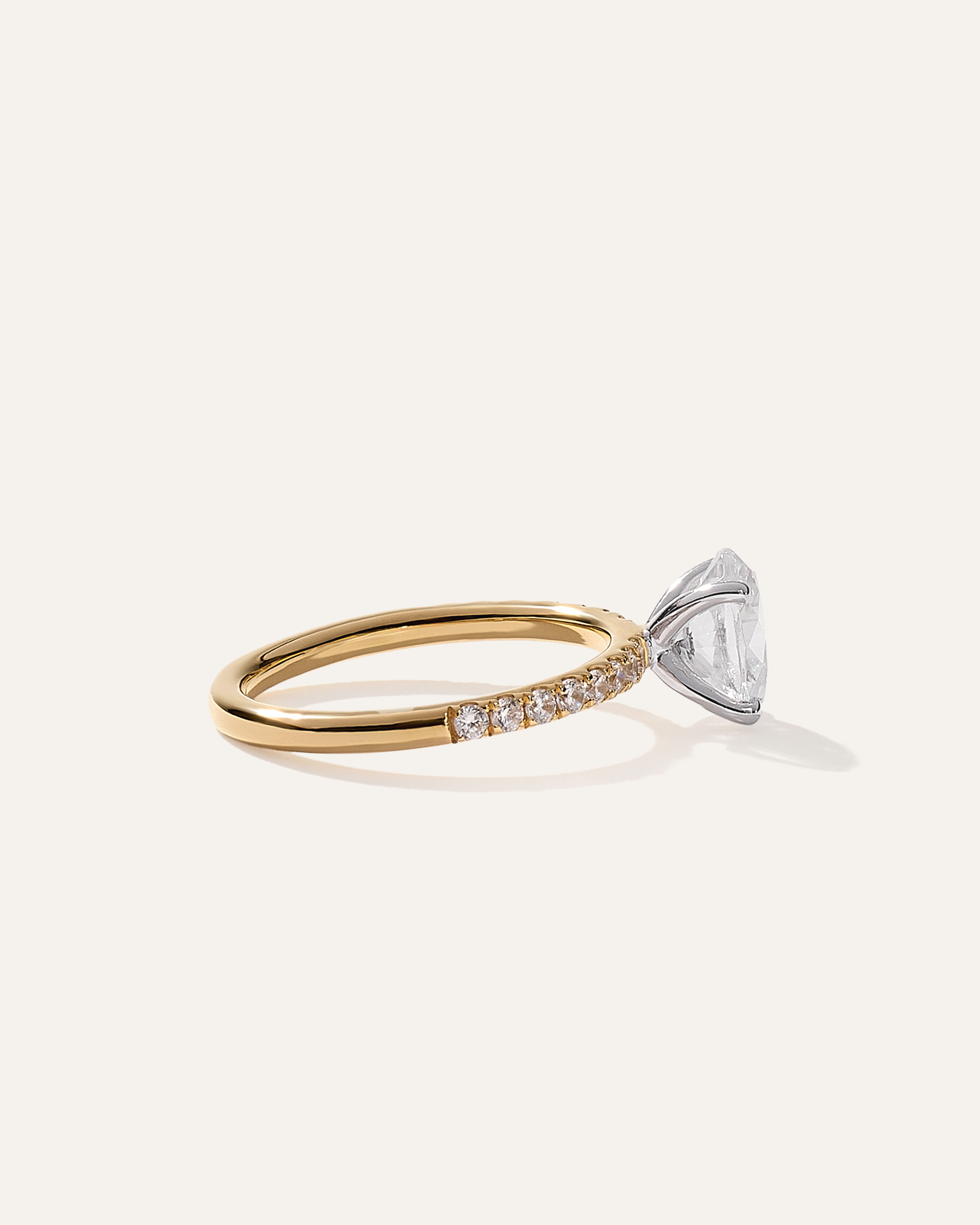 Lab Grown Diamond Oval Petite Pave Engagement Ring - 1.50ct — Image 10