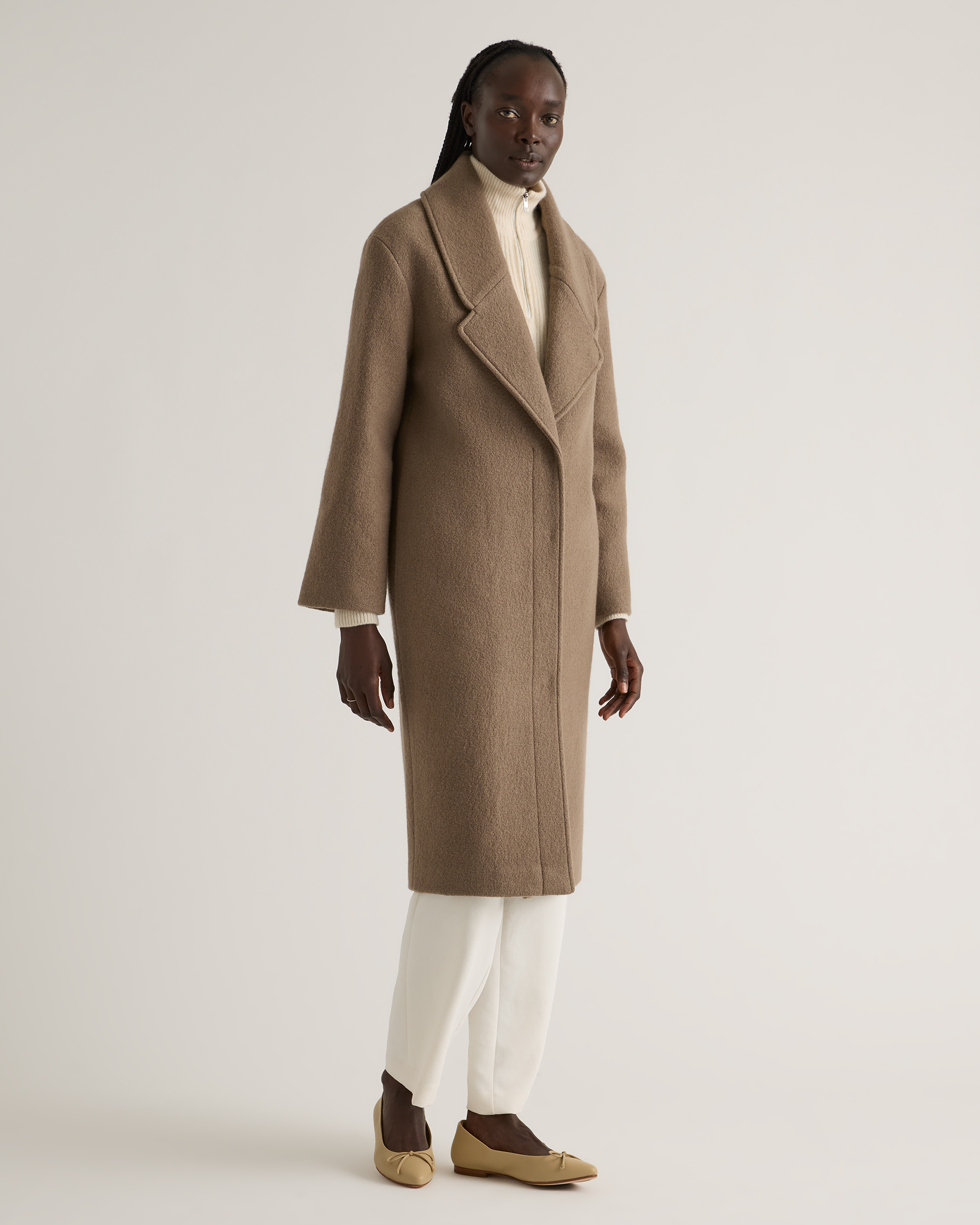 100% Merino Wool Shawl Collar Long Coat — Image 17