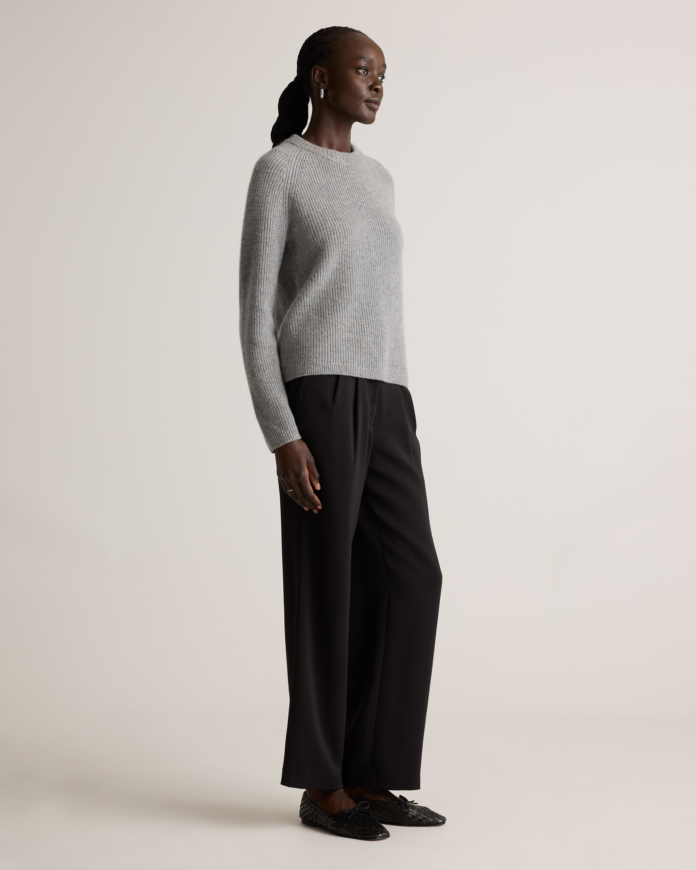 Mongolian Cashmere Fisherman Crewneck Sweater — Image 46