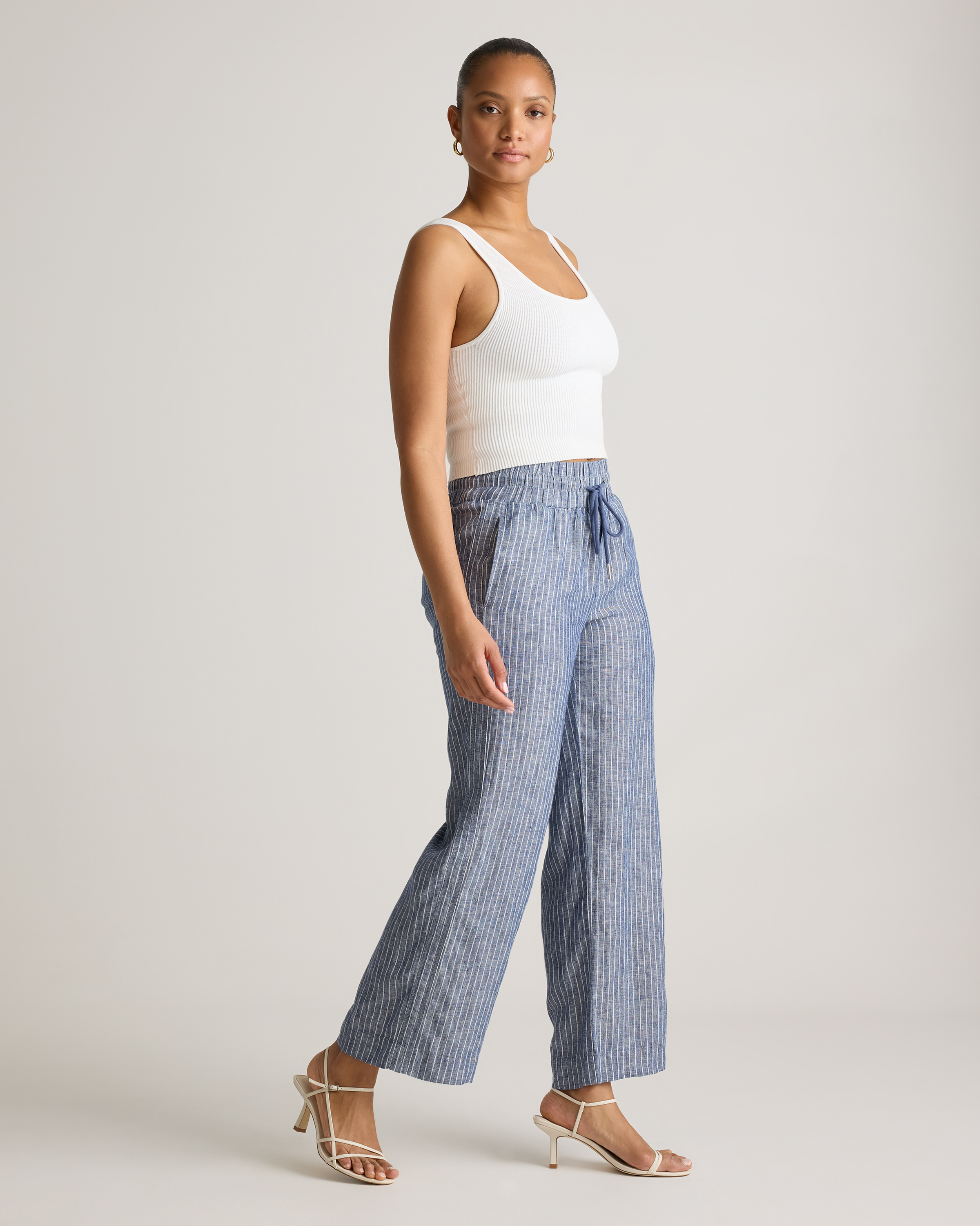 100% European Linen Wide Leg Pants — Image 45