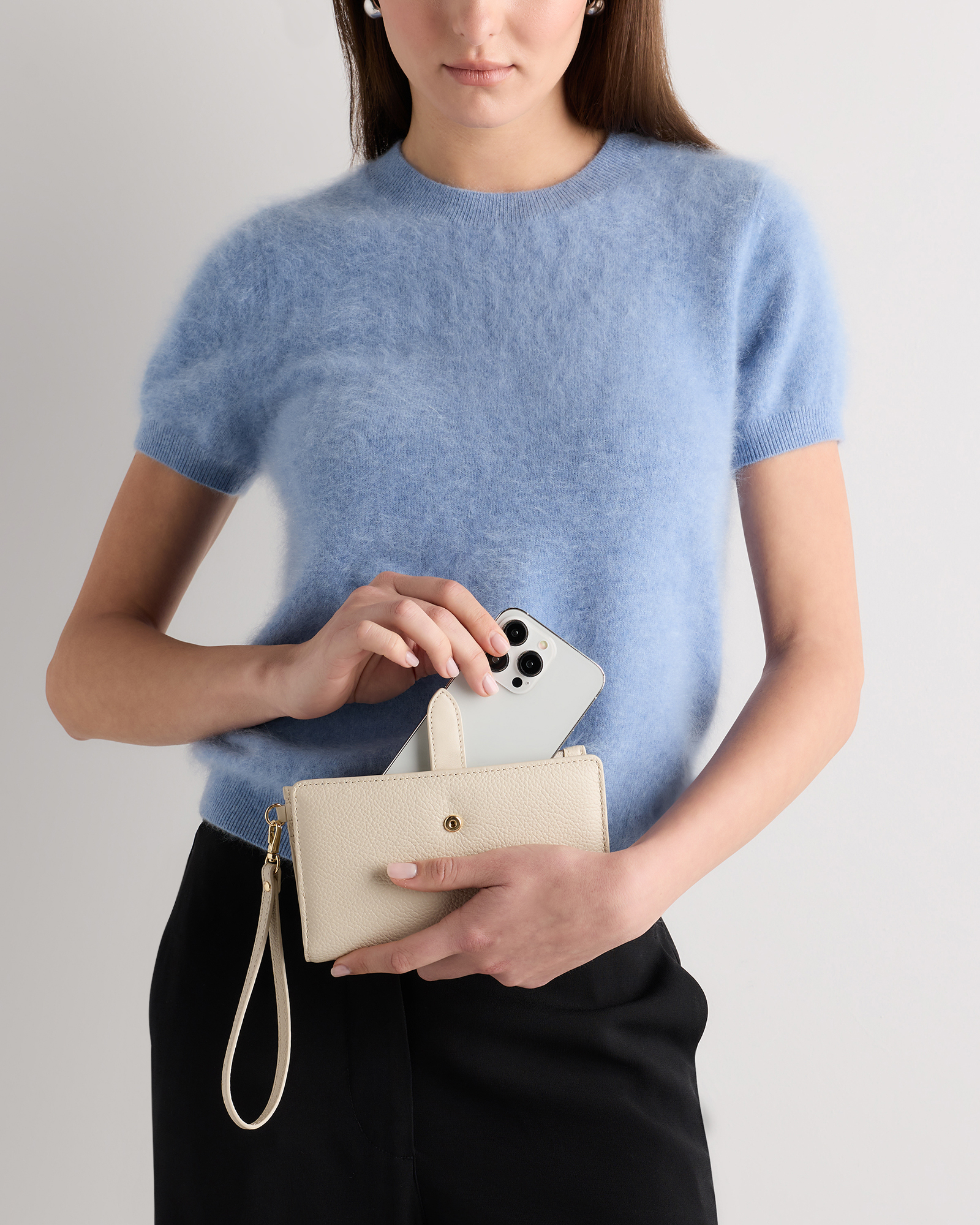 Italian Leather Phone Bi-Fold Wristlet — Image 6