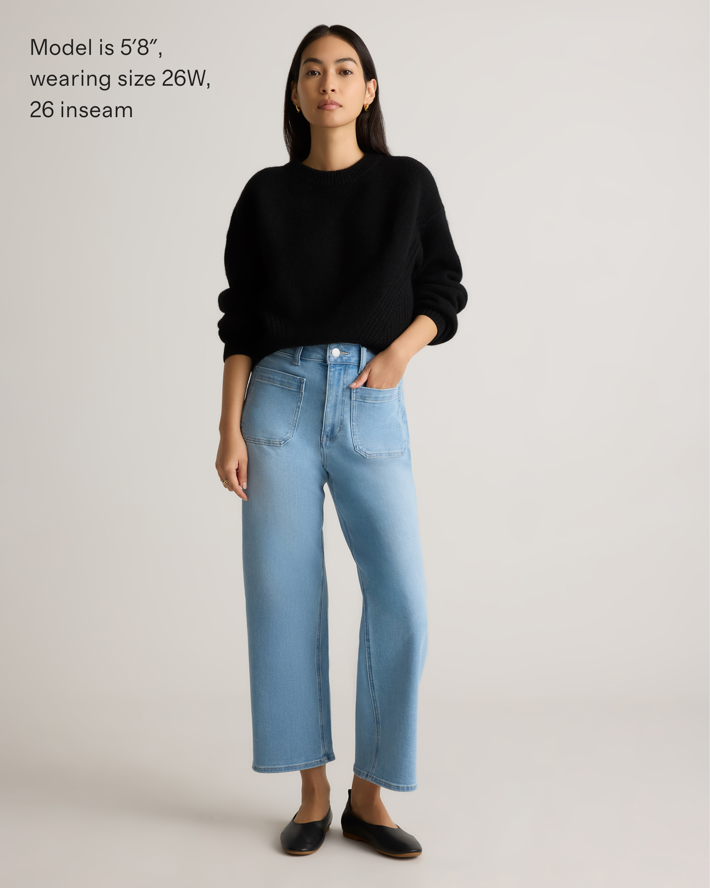 Bella Stretch Patch Pocket Wide Leg Jeans — Image 30
