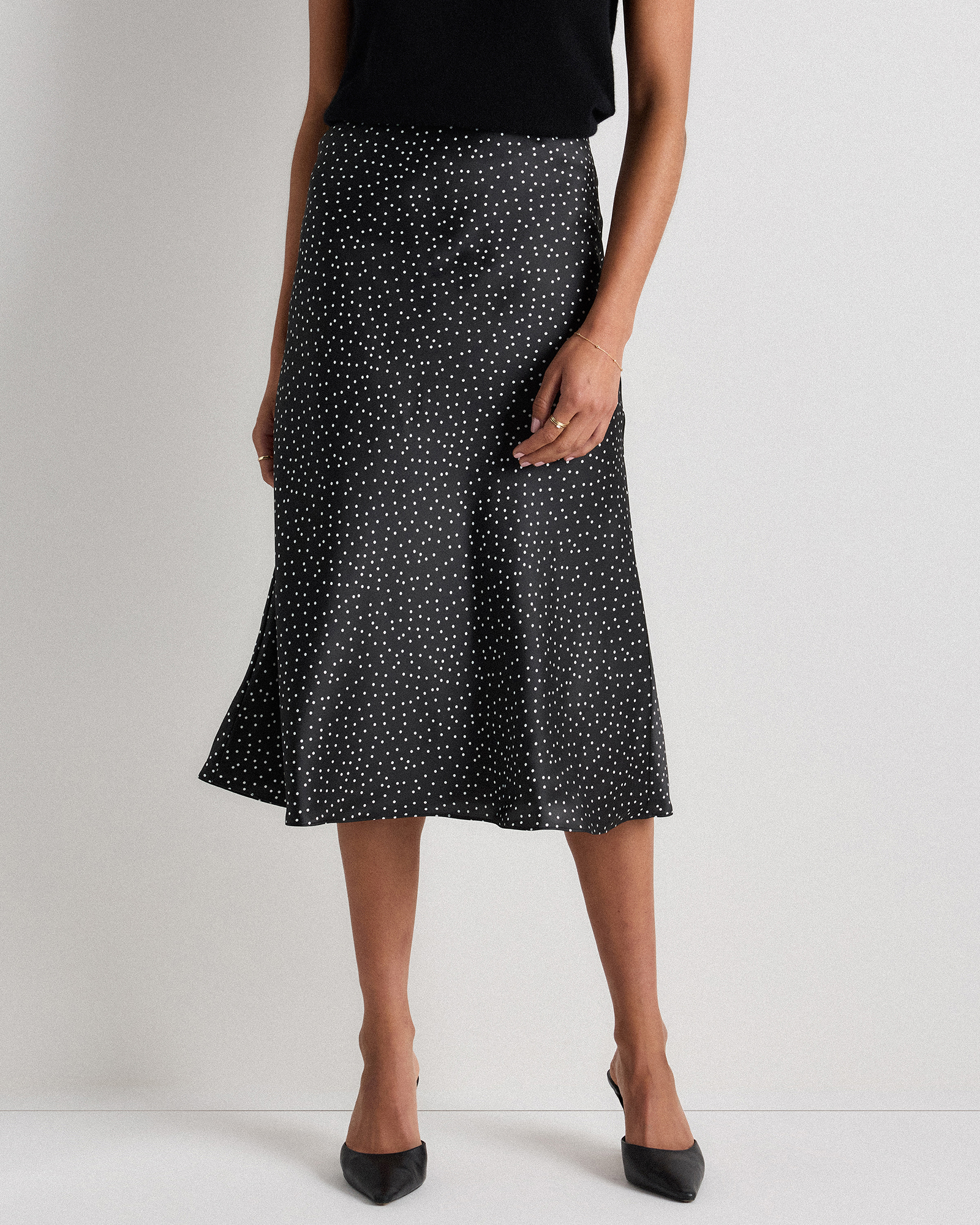 forest-green 100% Washable Silk Skirt — Image 46