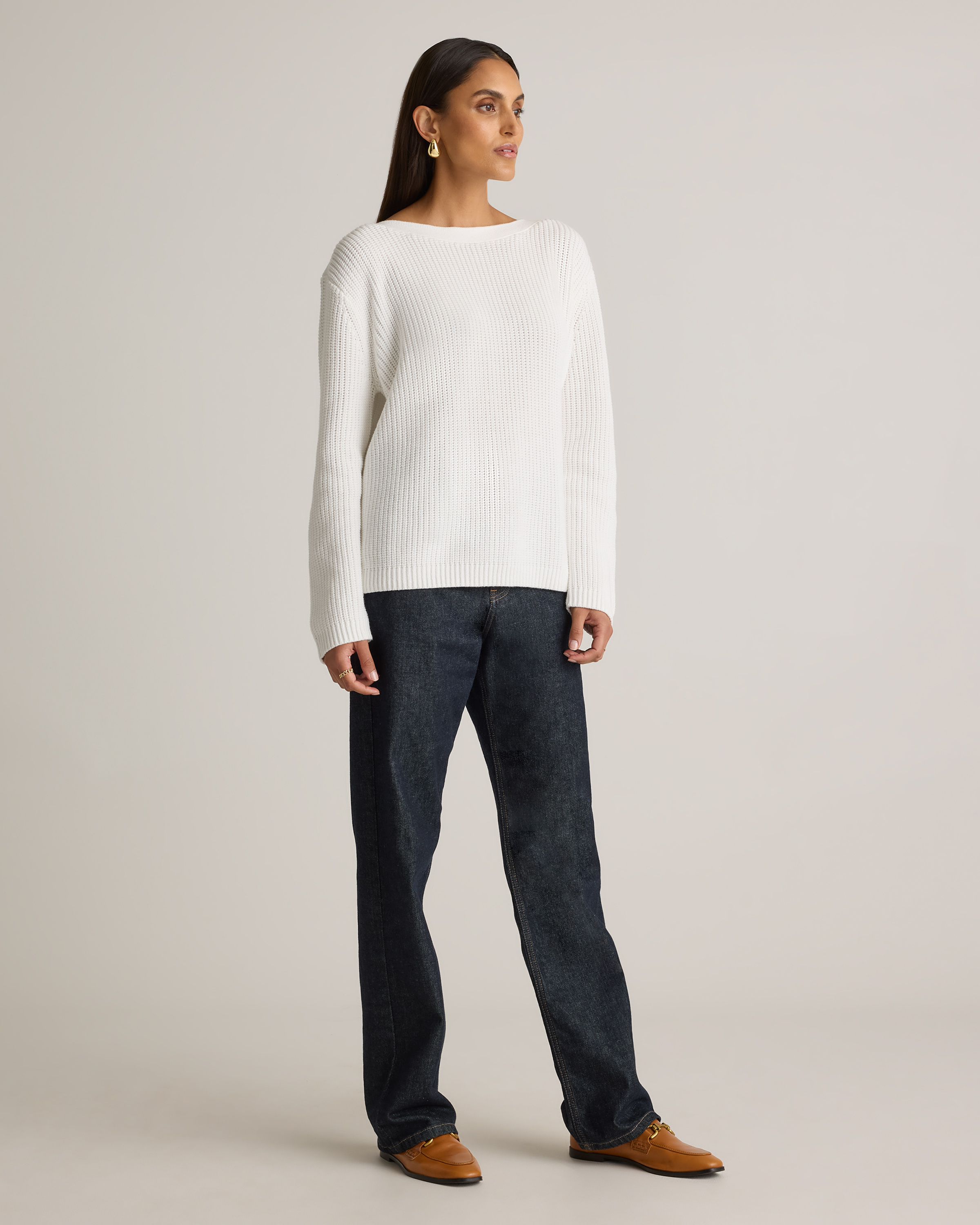 100% Organic Cotton Fisherman Boatneck Sweater — Image 45