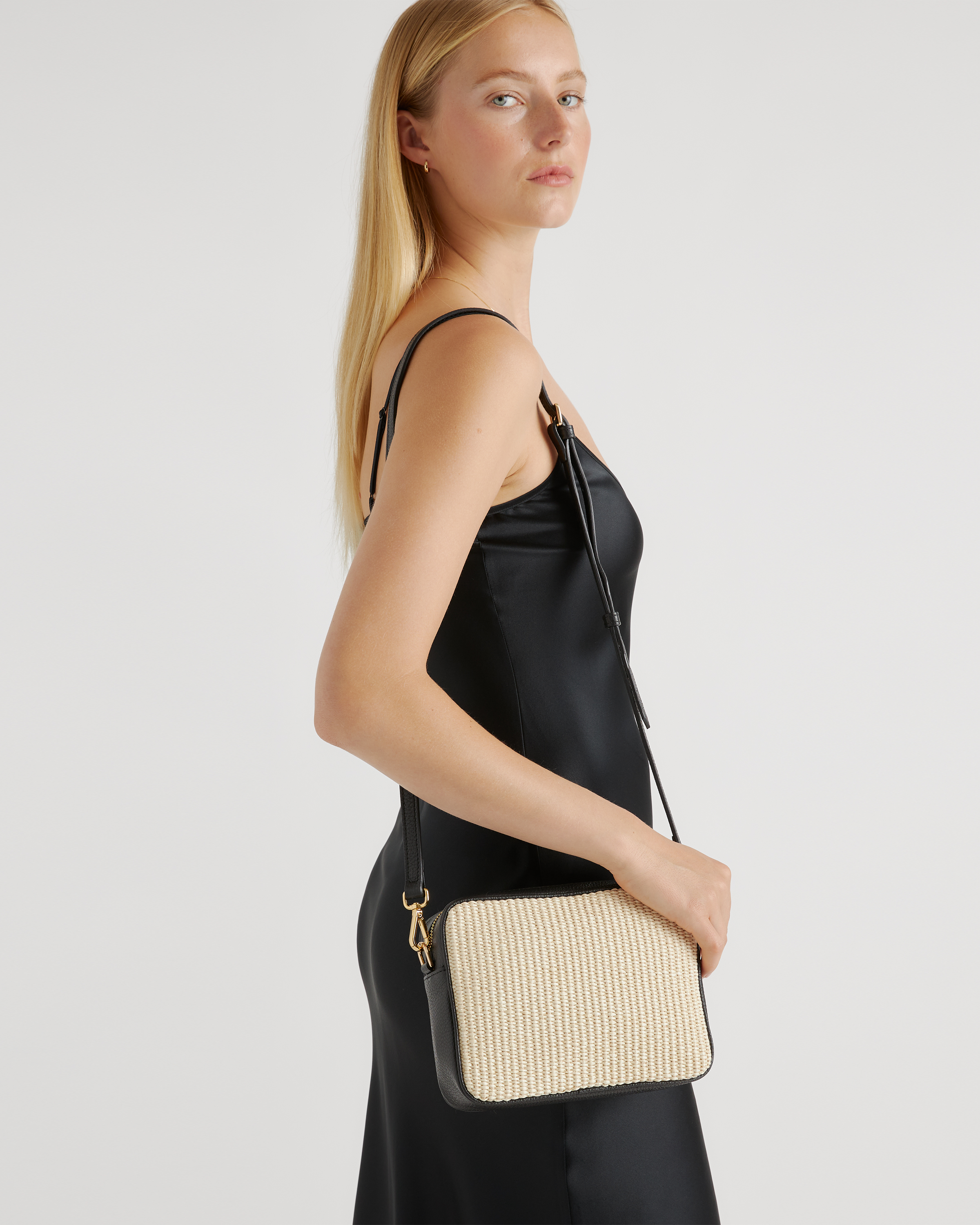 Italian Leather & Raffia Crossbody — Image 7