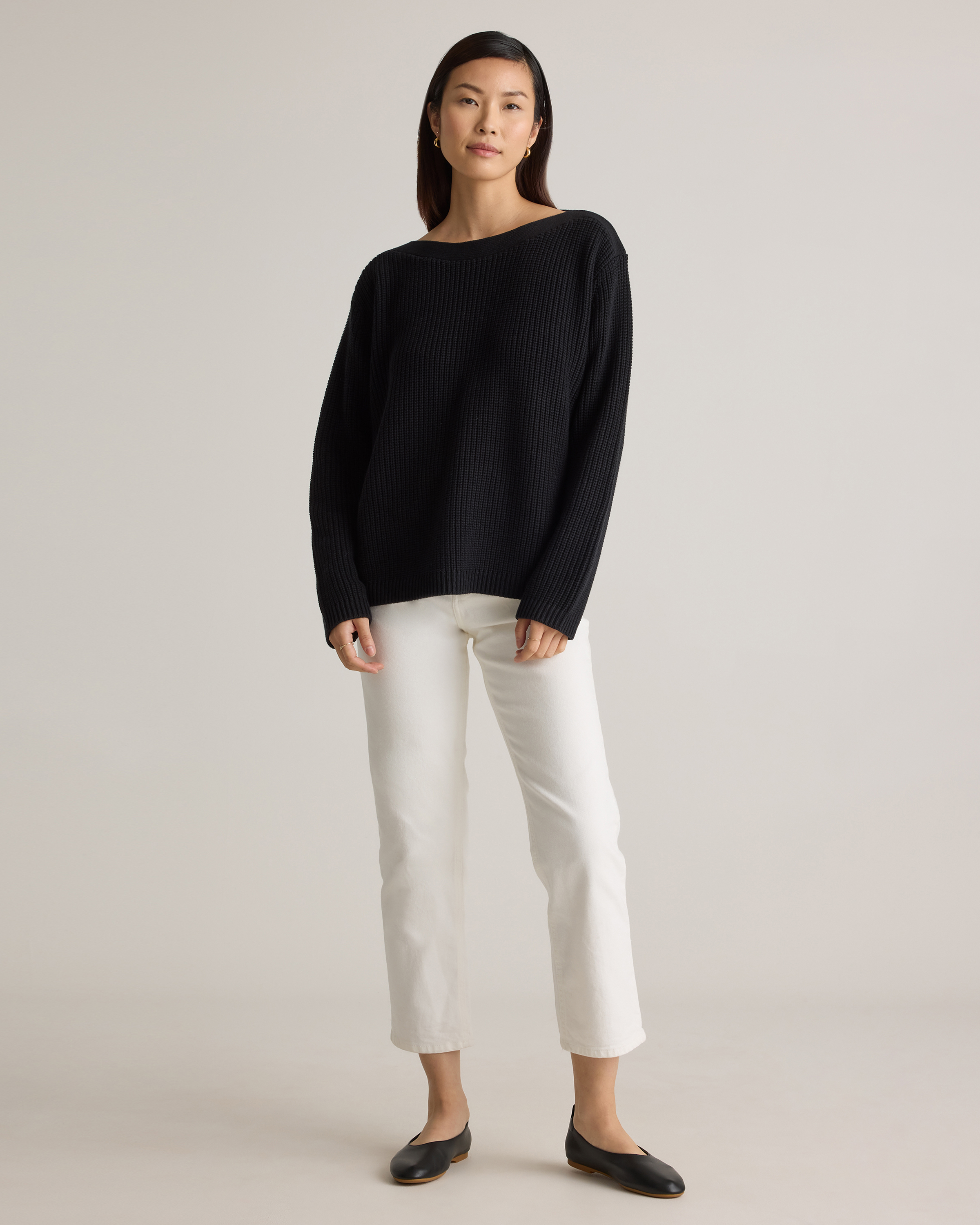 100% Organic Cotton Fisherman Boatneck Sweater — Image 28