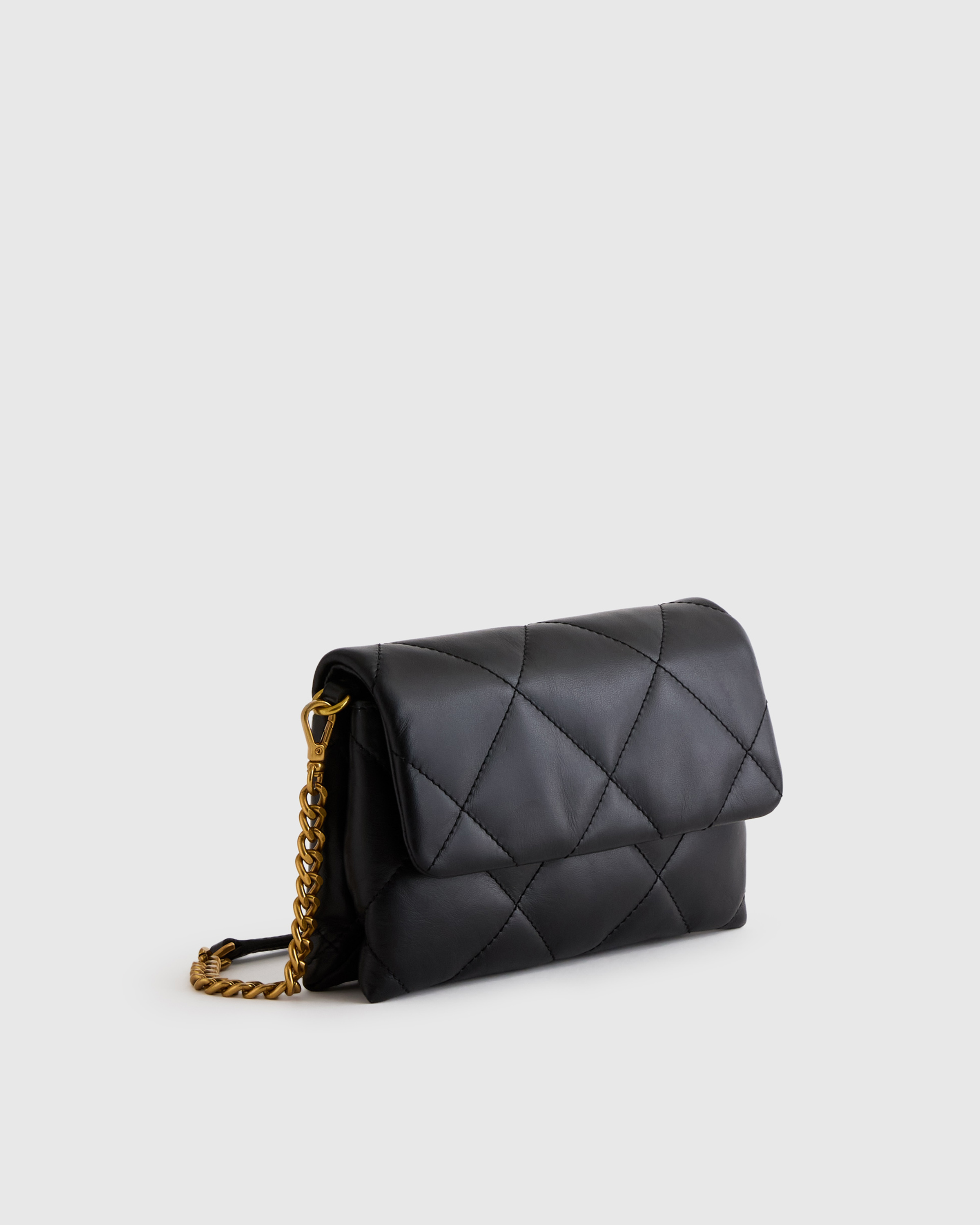 Italian Leather Diamond Quilted Wallet Crossbody — Image 8