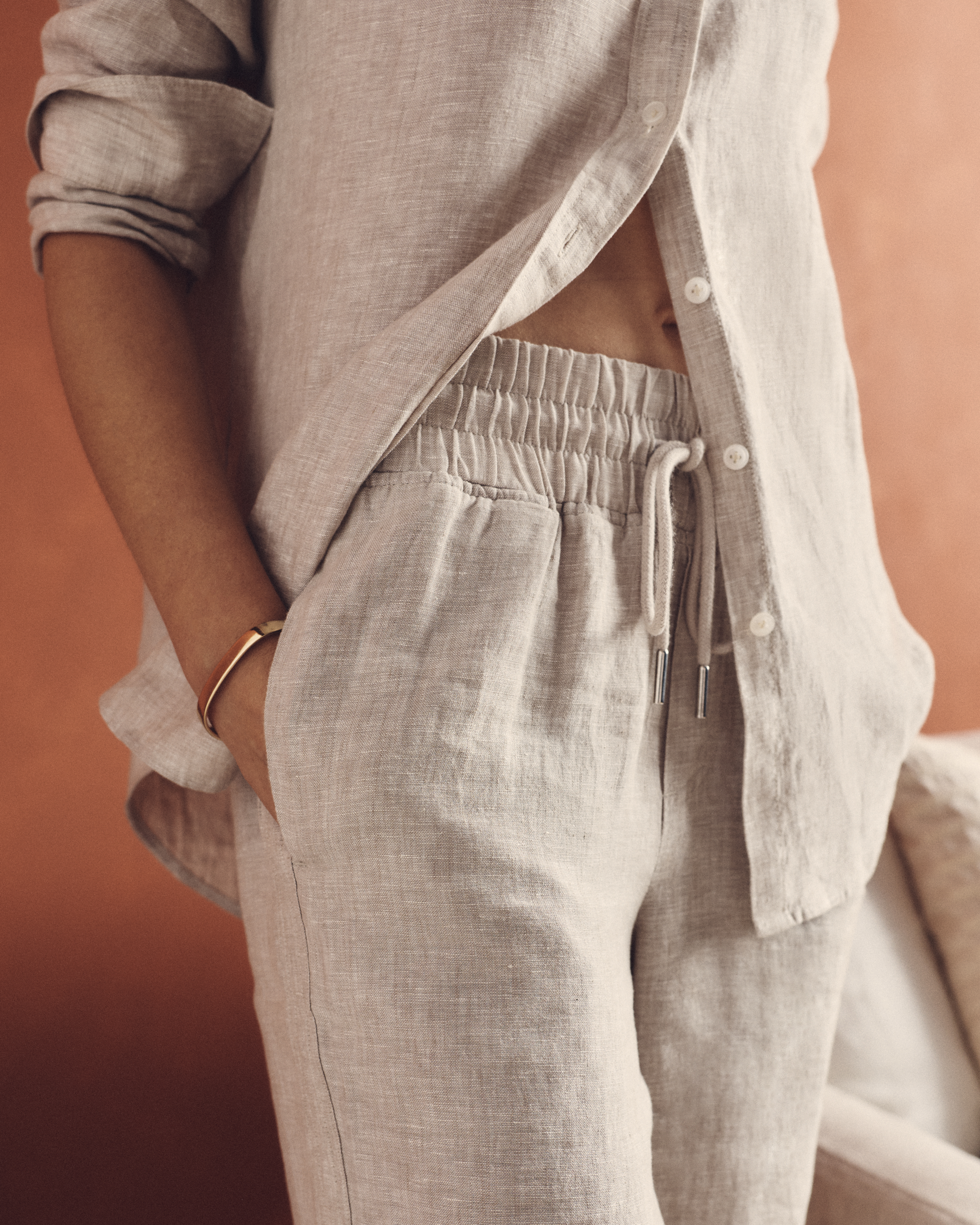 100% European Linen Wide Leg Pants — Image 3