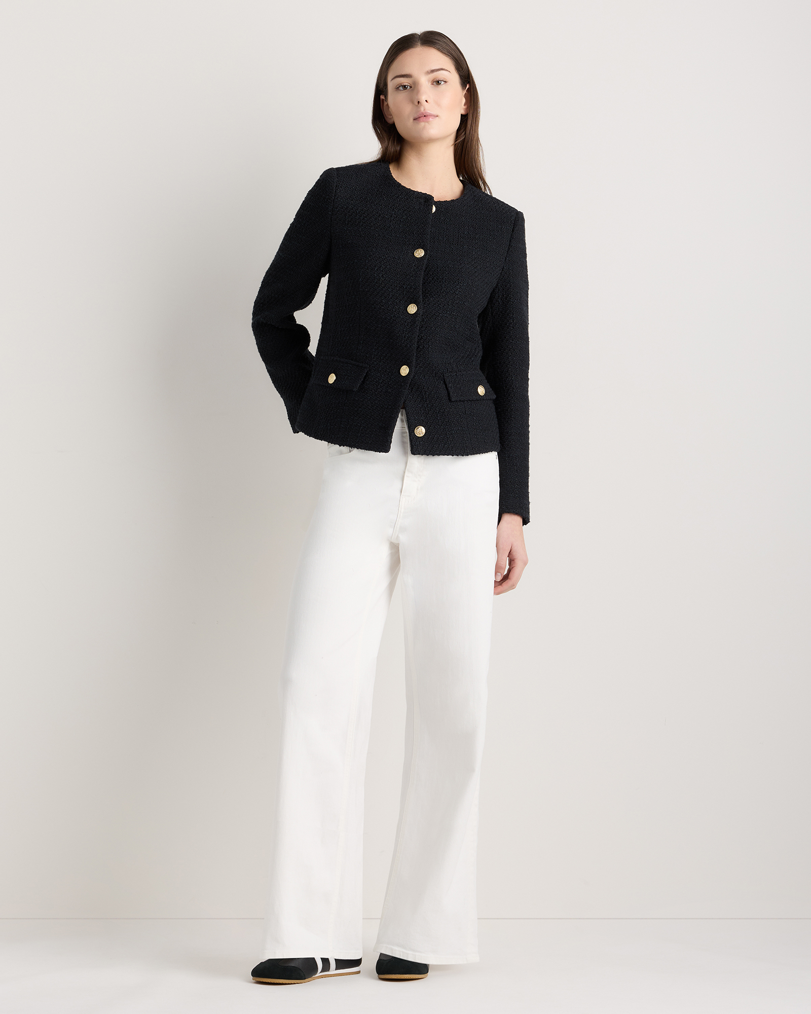 Tweed Collarless Jacket — Image 12