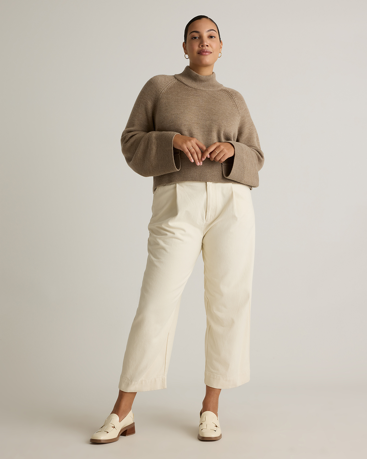Australian Merino Wool Cropped Mock Neck Sweater — Image 26
